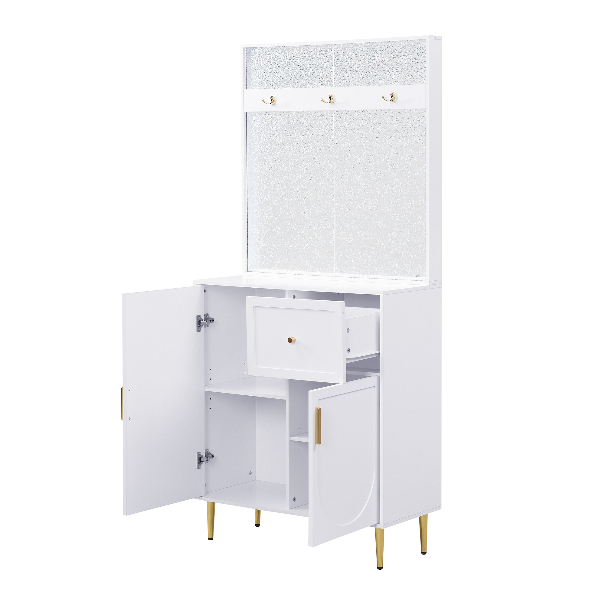 Détail des finitions blanches et dorées