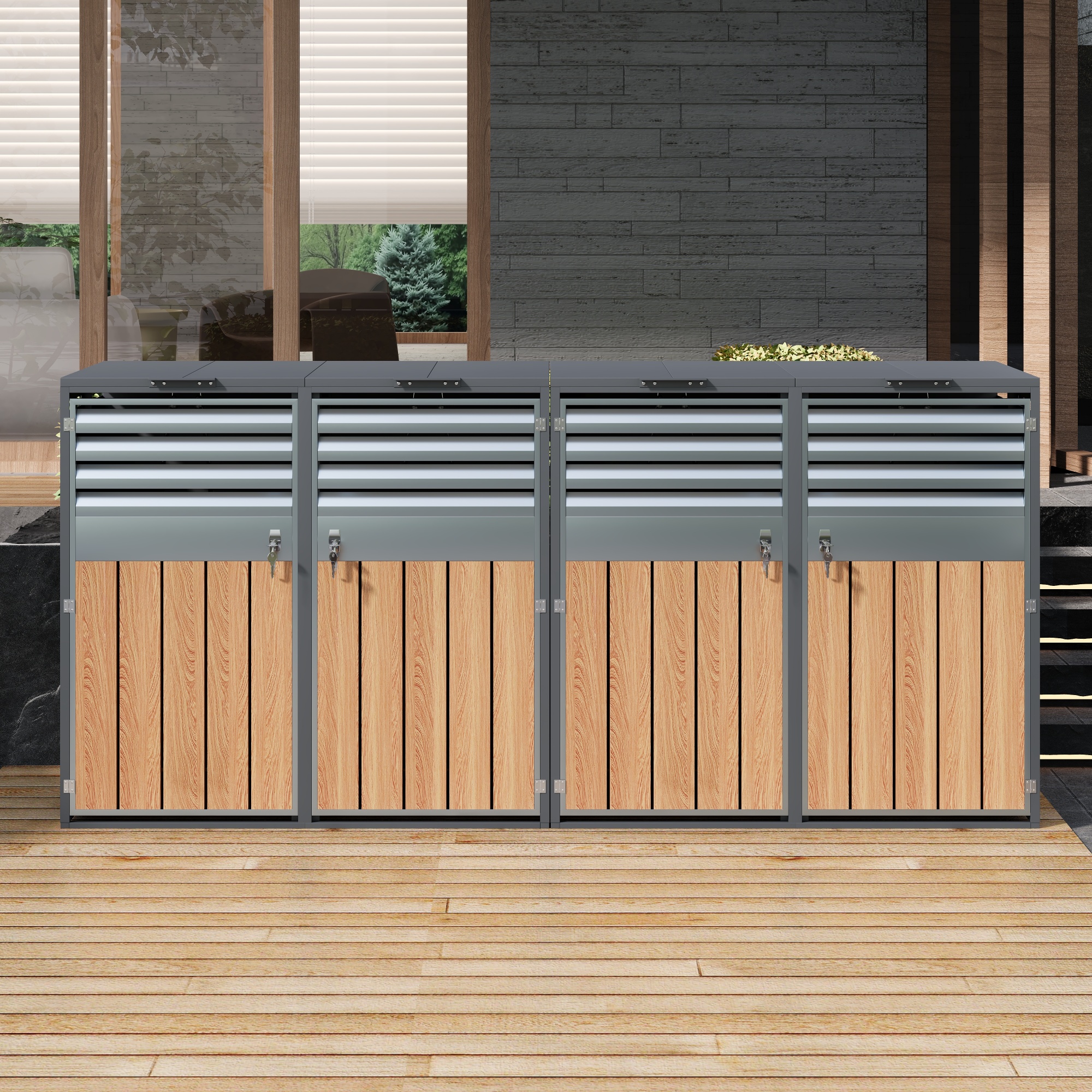 Grilles de ventilation + finition imitation bois, évite les mauvaises odeurs