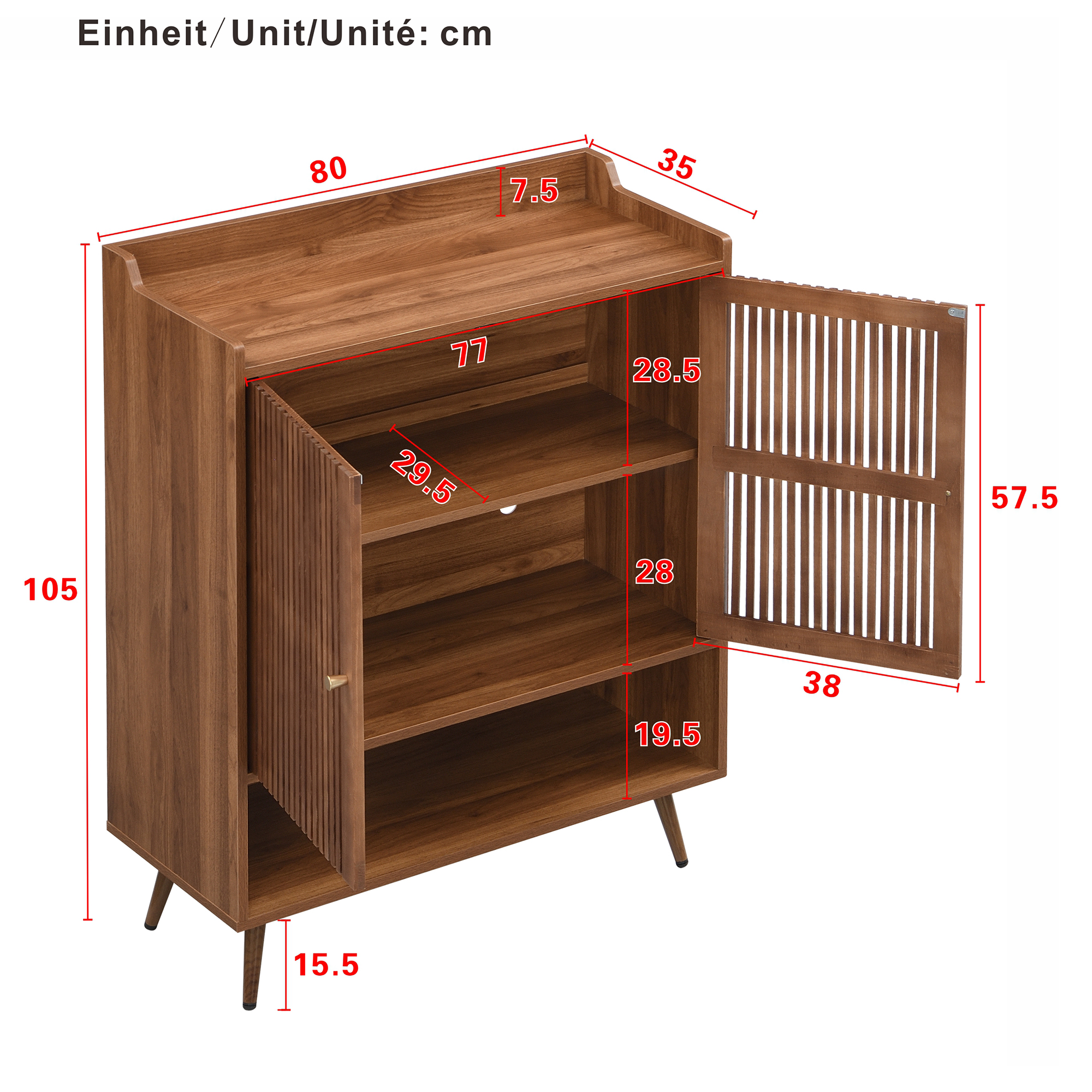 Dimensions du meuble à chaussures