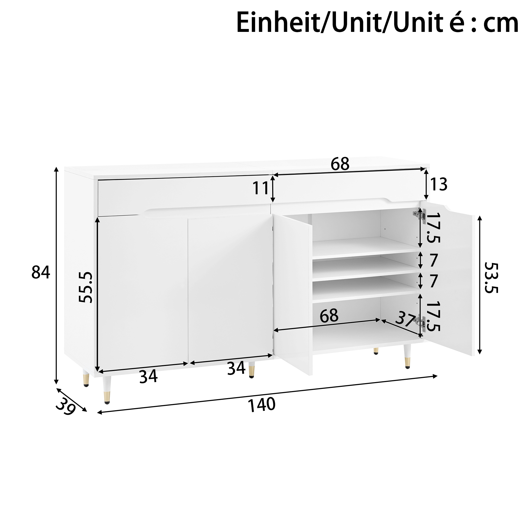 Dimensions du meuble à chaussures