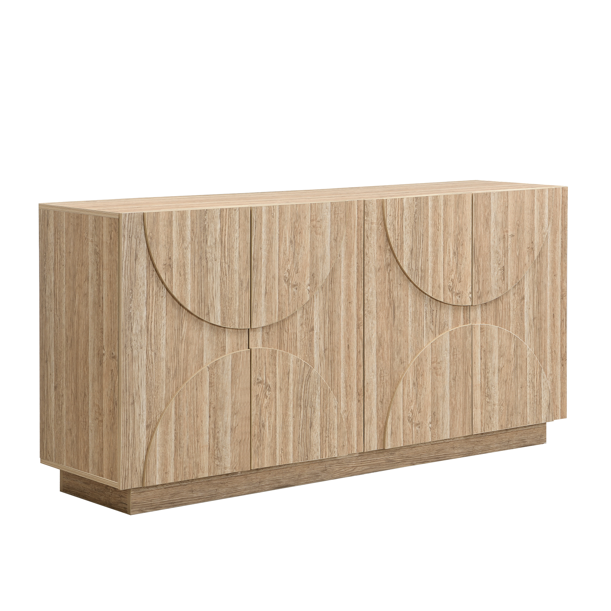 panneaux de porte à forme arquée symétrique, rendu naturel et élégant