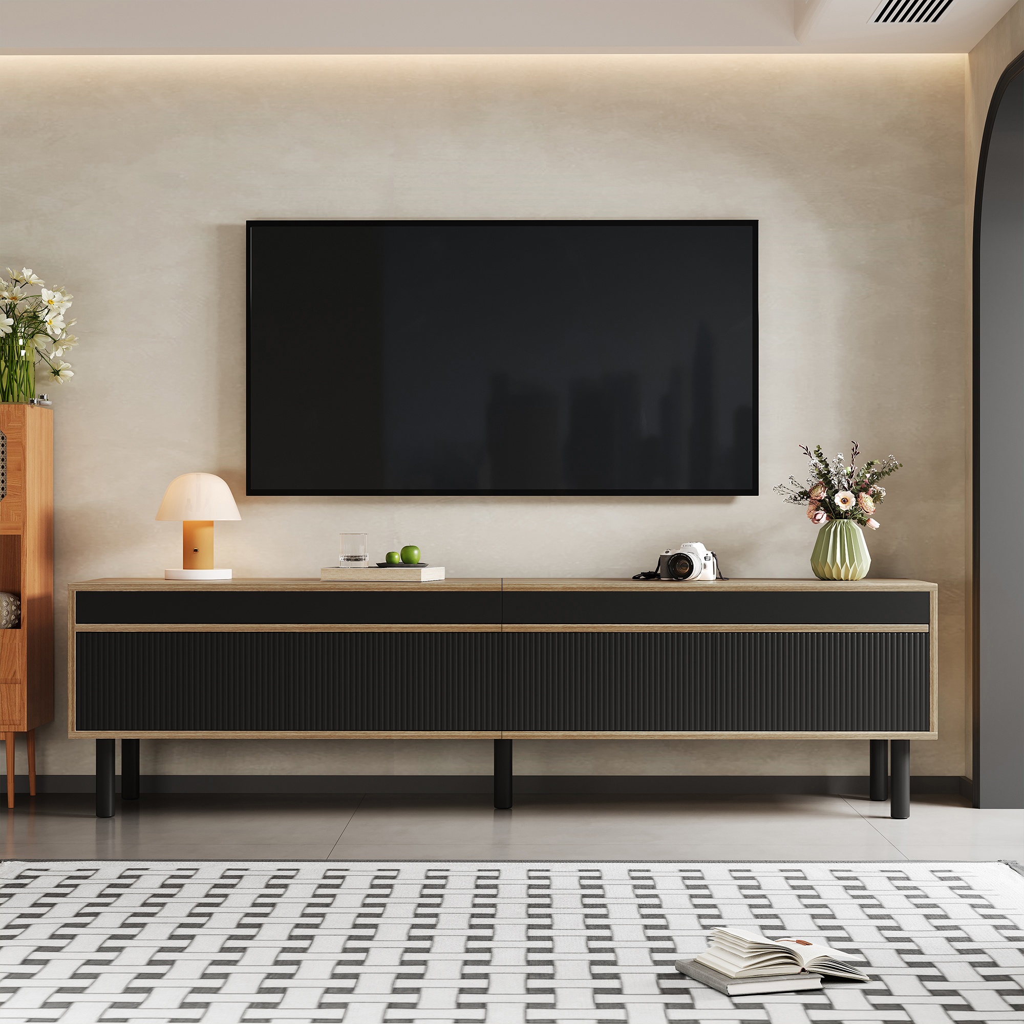 Détail du meuble TV