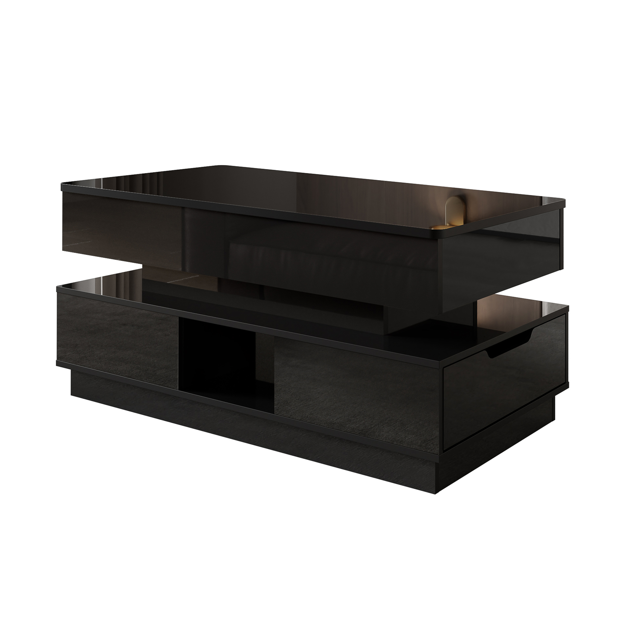 Table basse noir brillant