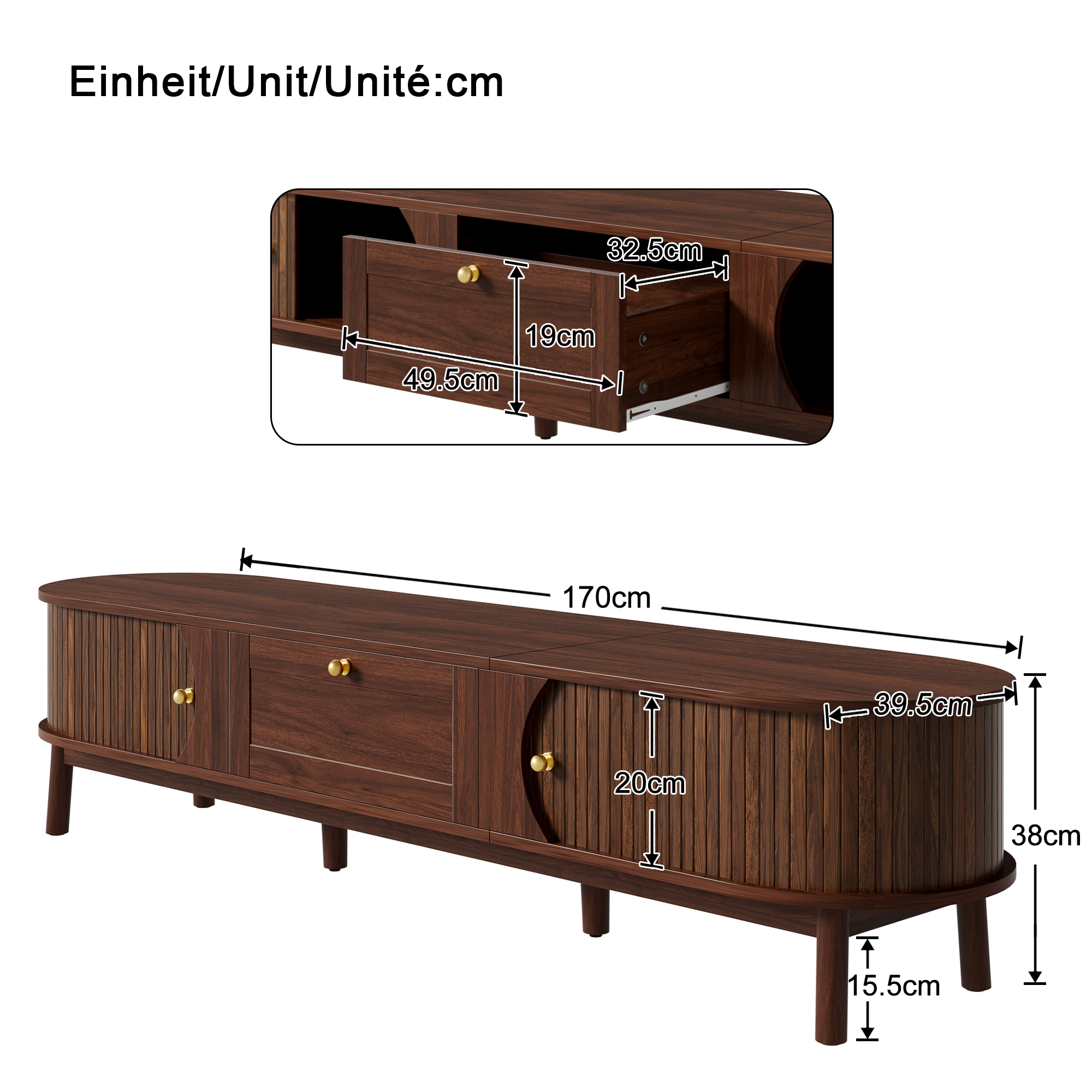 Dimensions du meuble TV