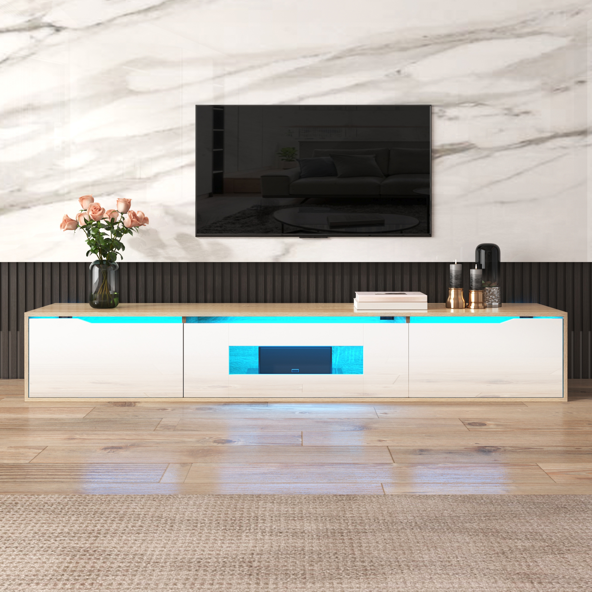 TV-Schrank, Hochglanz-TV-Schrank, farblich passend