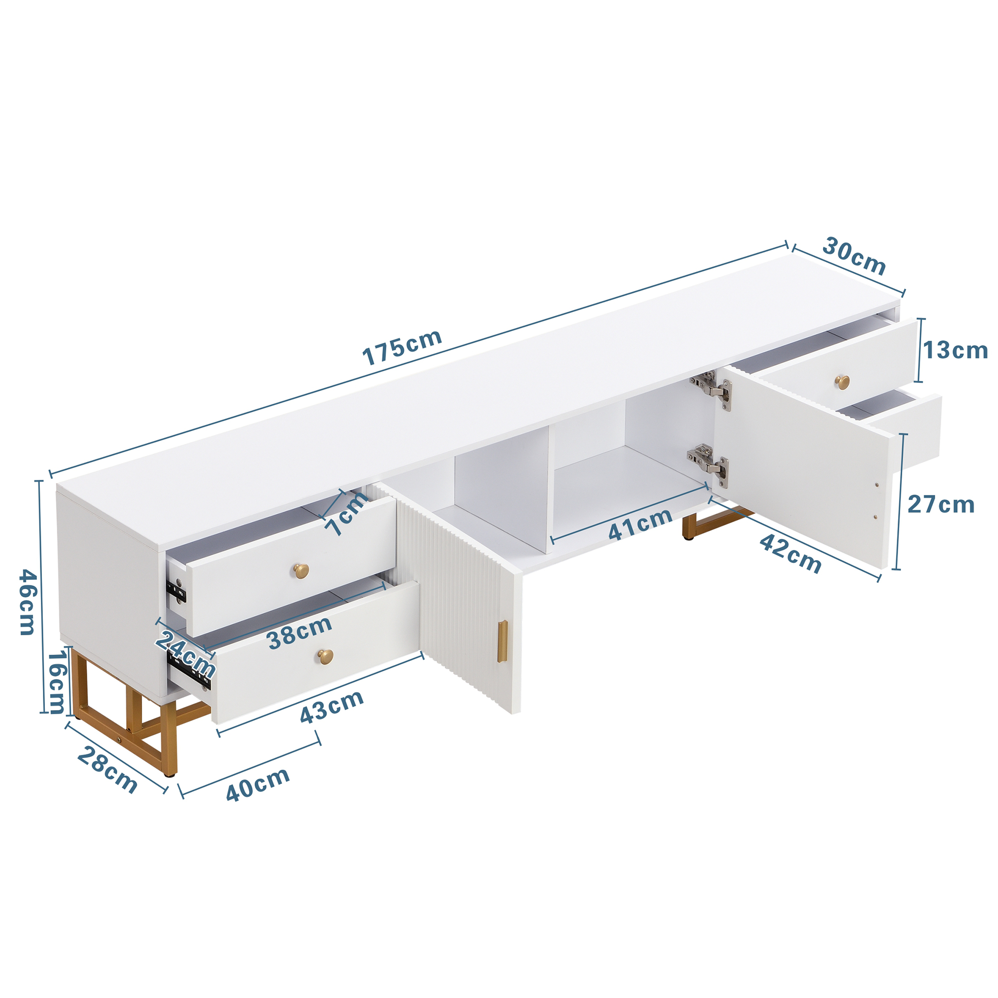 meuble TV moderne et élégant longueur 175 cm pour salon contemporain