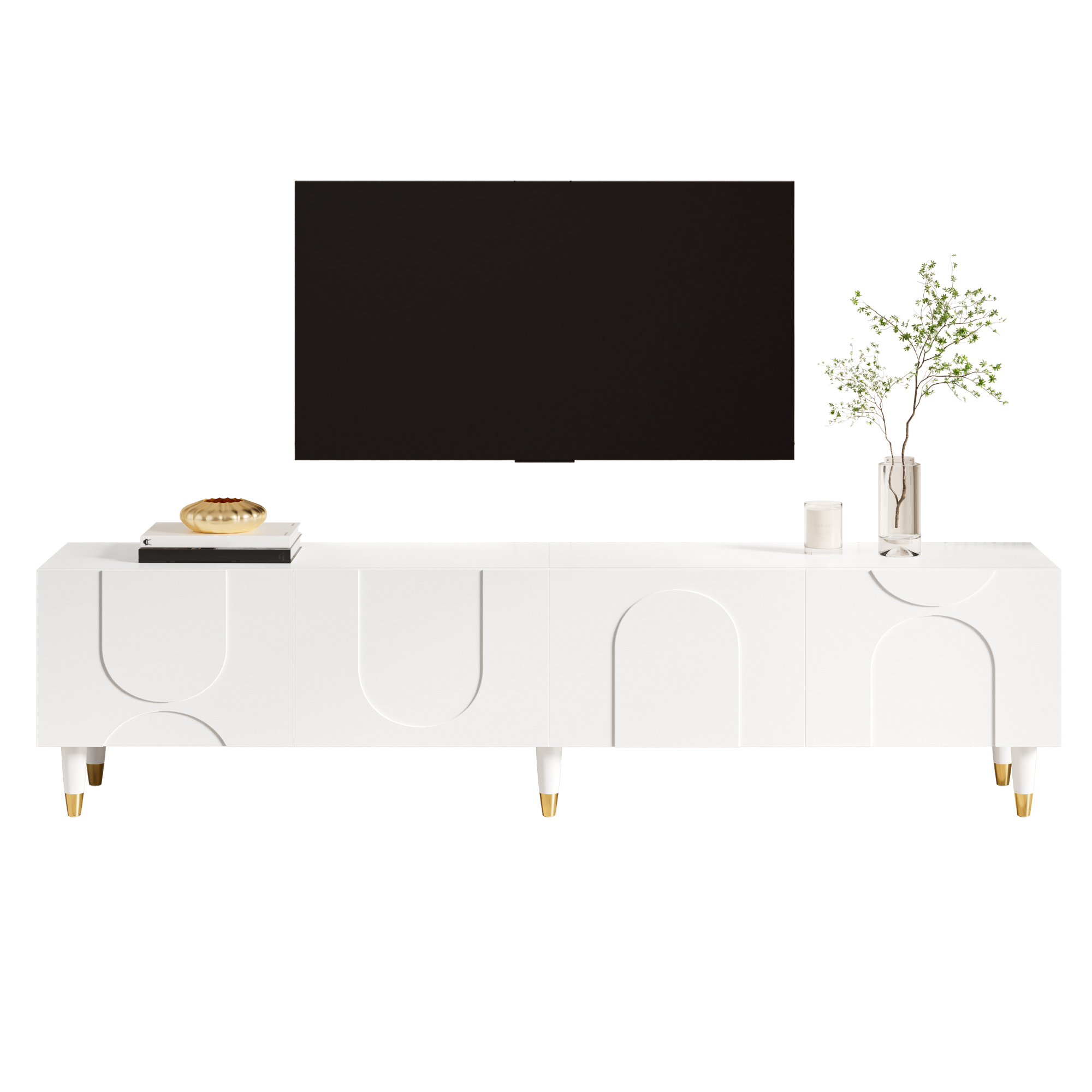 TV-Schrank Lowboard asymmetrisches Bogenrelief Vie