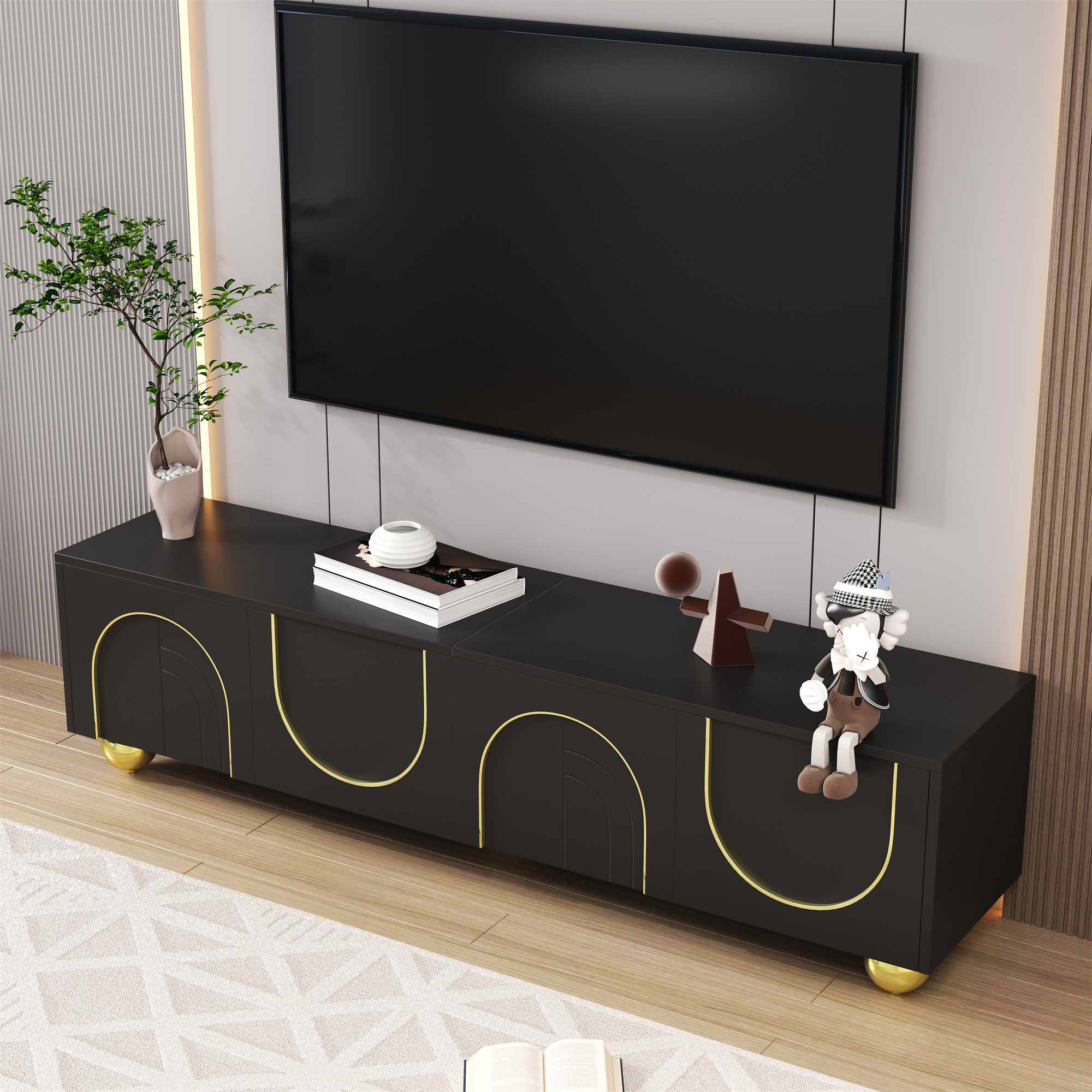 Détail du meuble TV