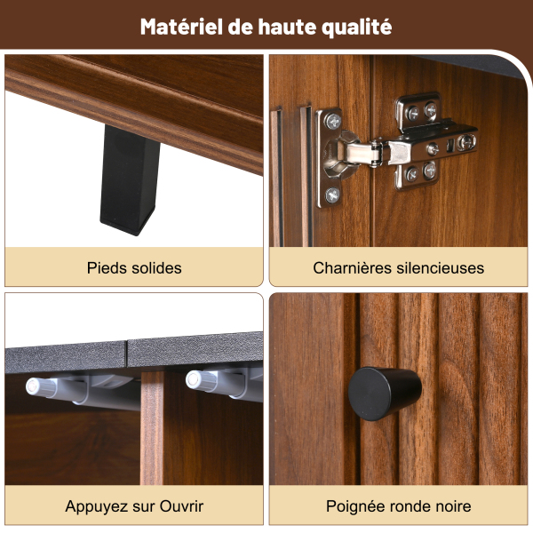 Détail poignée fer noir noyer