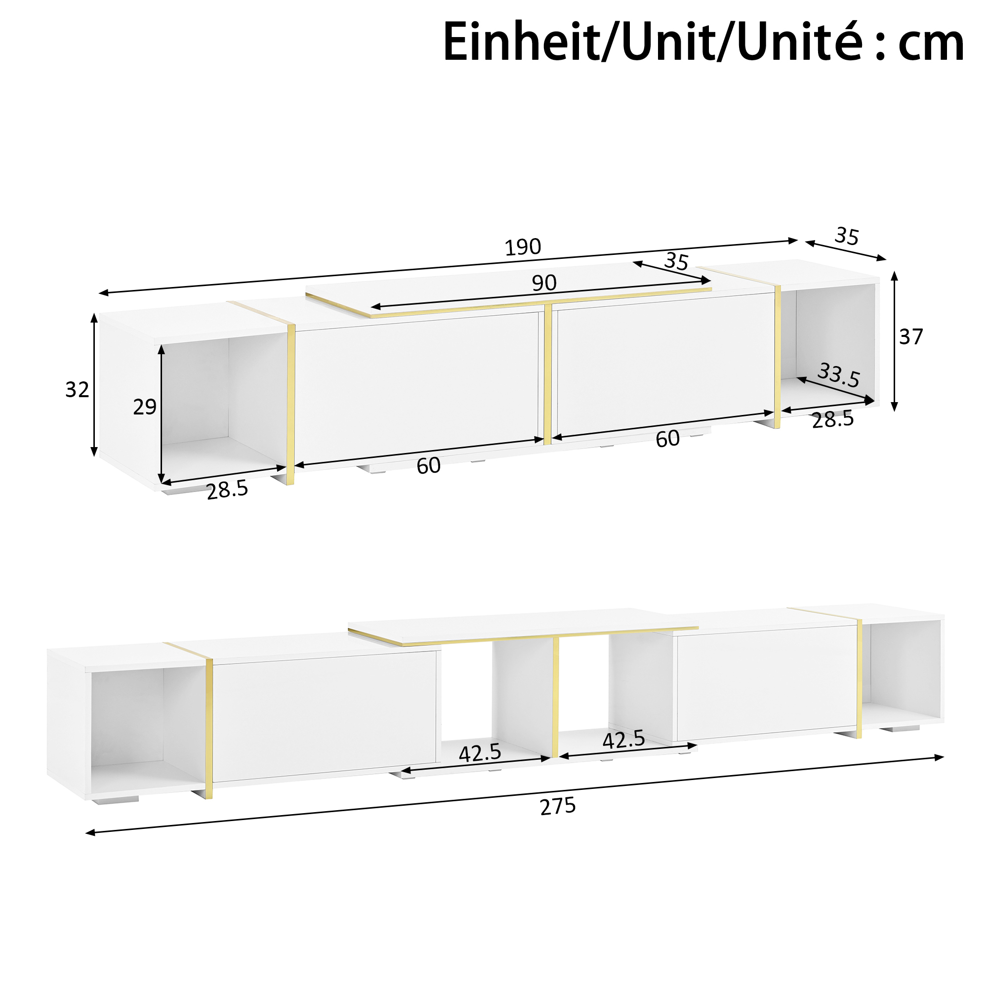 Structure extensible meuble TV