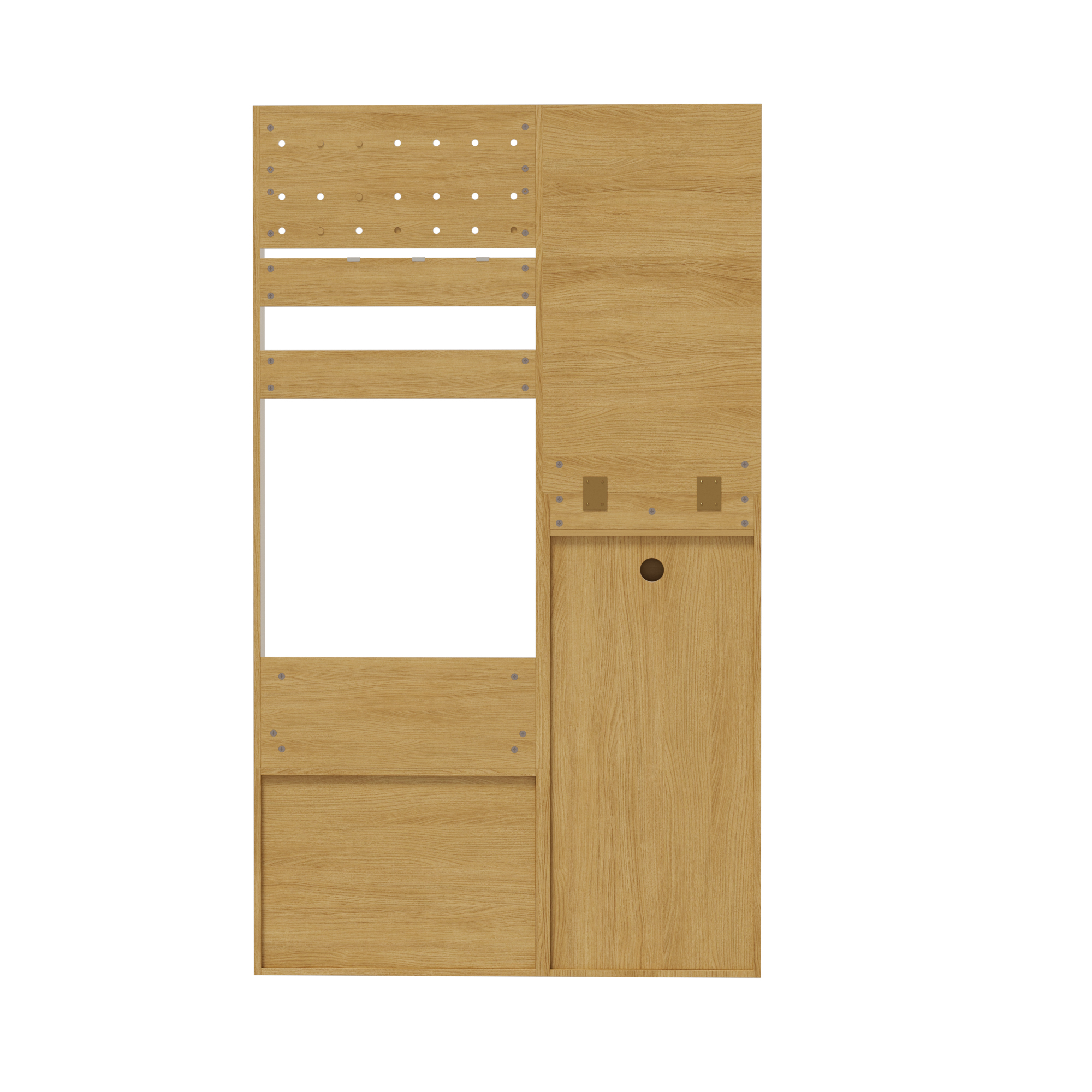 Vestiaire d’entrée, 105 x 38 x 180 cm, panneaux de particules et bois, bois naturel - vue 3