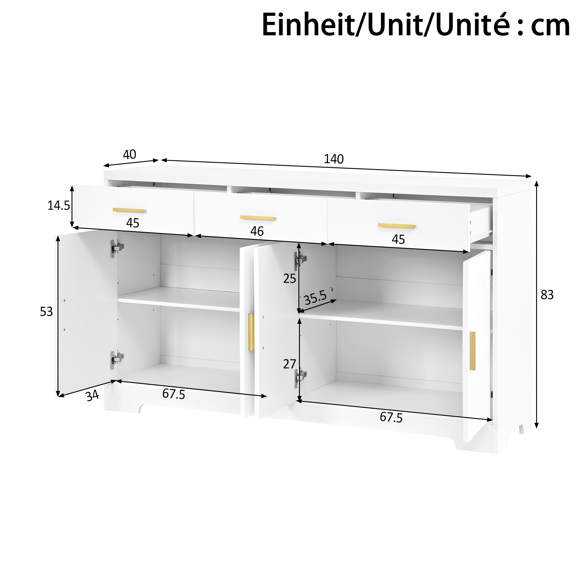 Dimensions du buffet