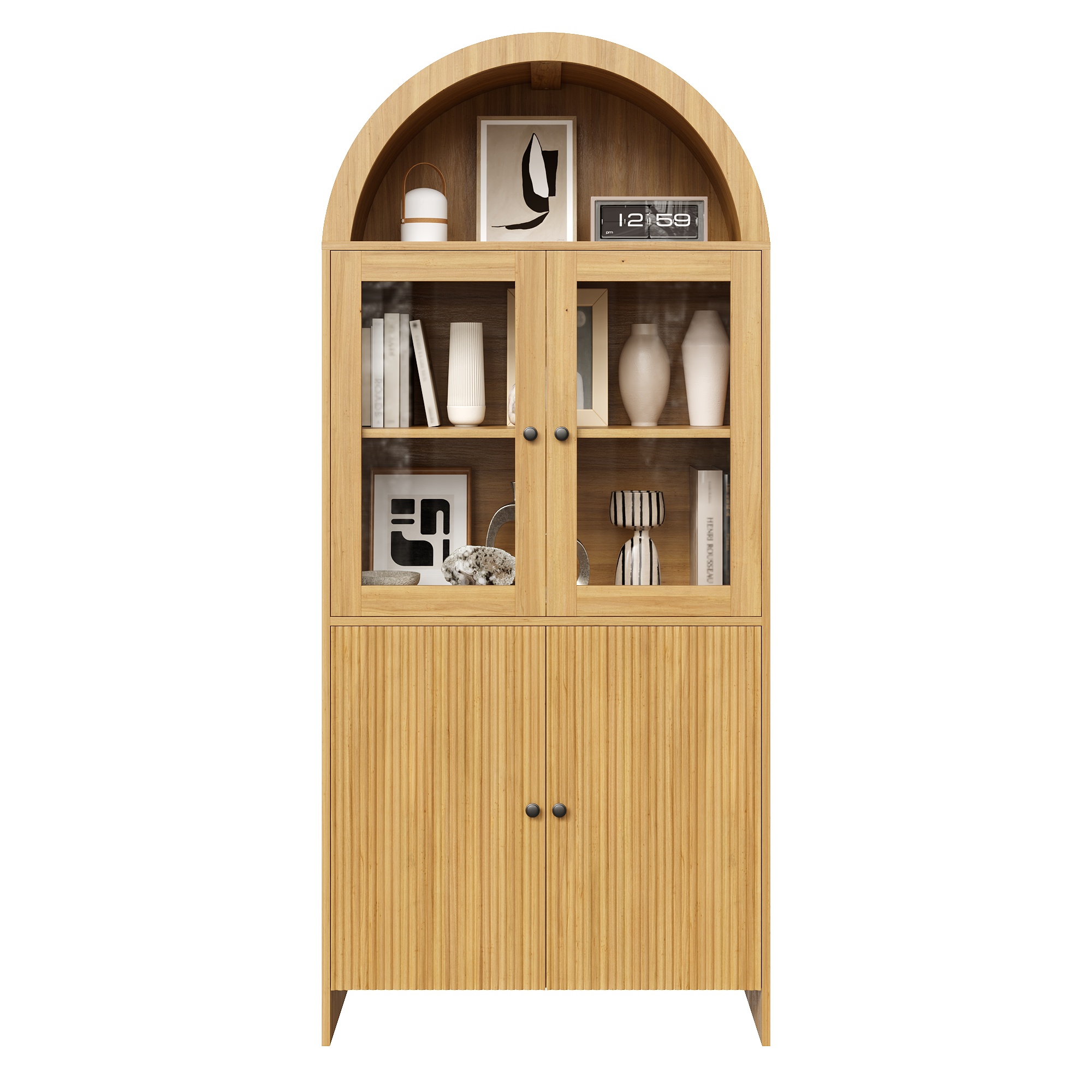 Sideboard mit Bogendecke , Vitrine mit Glastüren ,