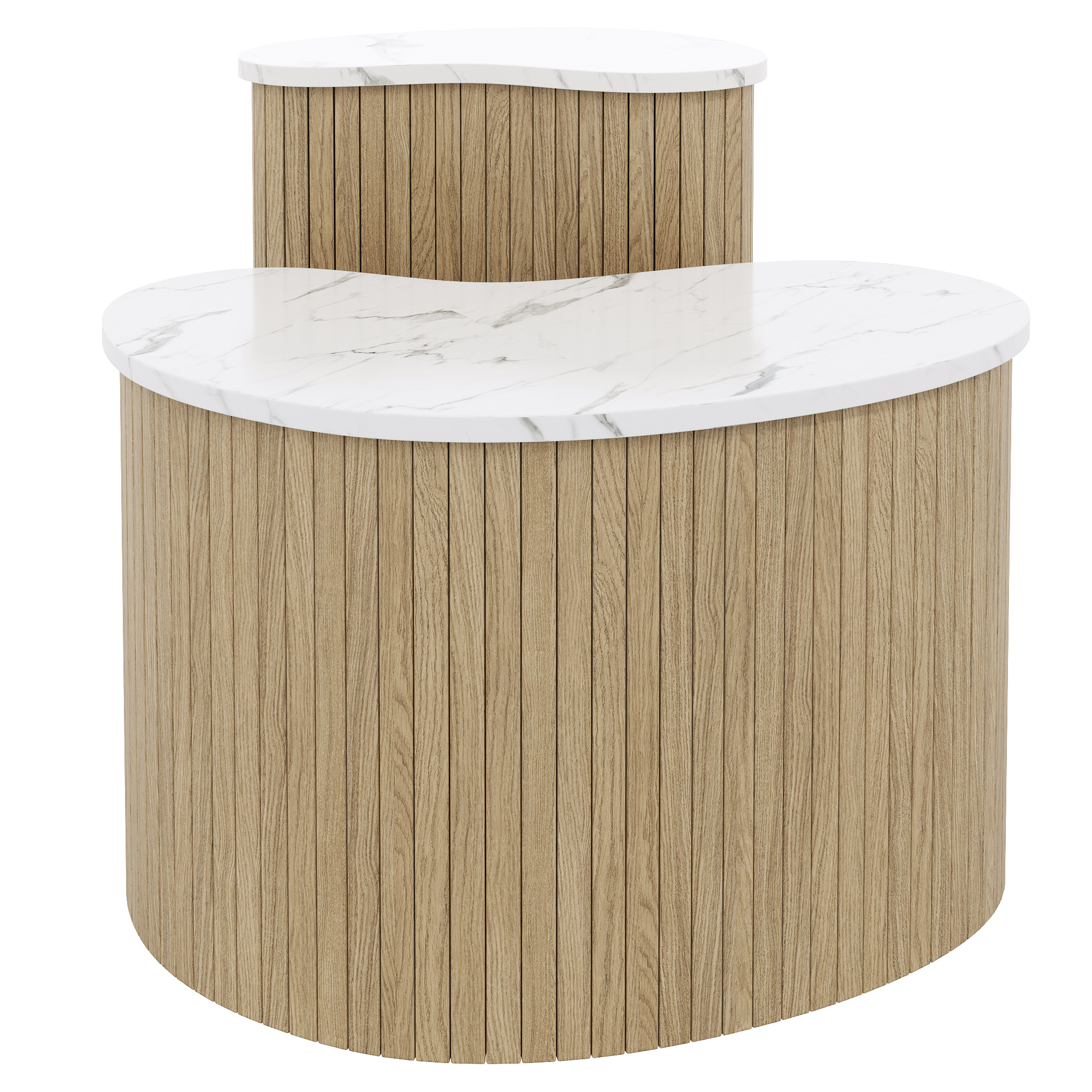 Lot de 2 tables basses gigognes design courbé avec - image 16