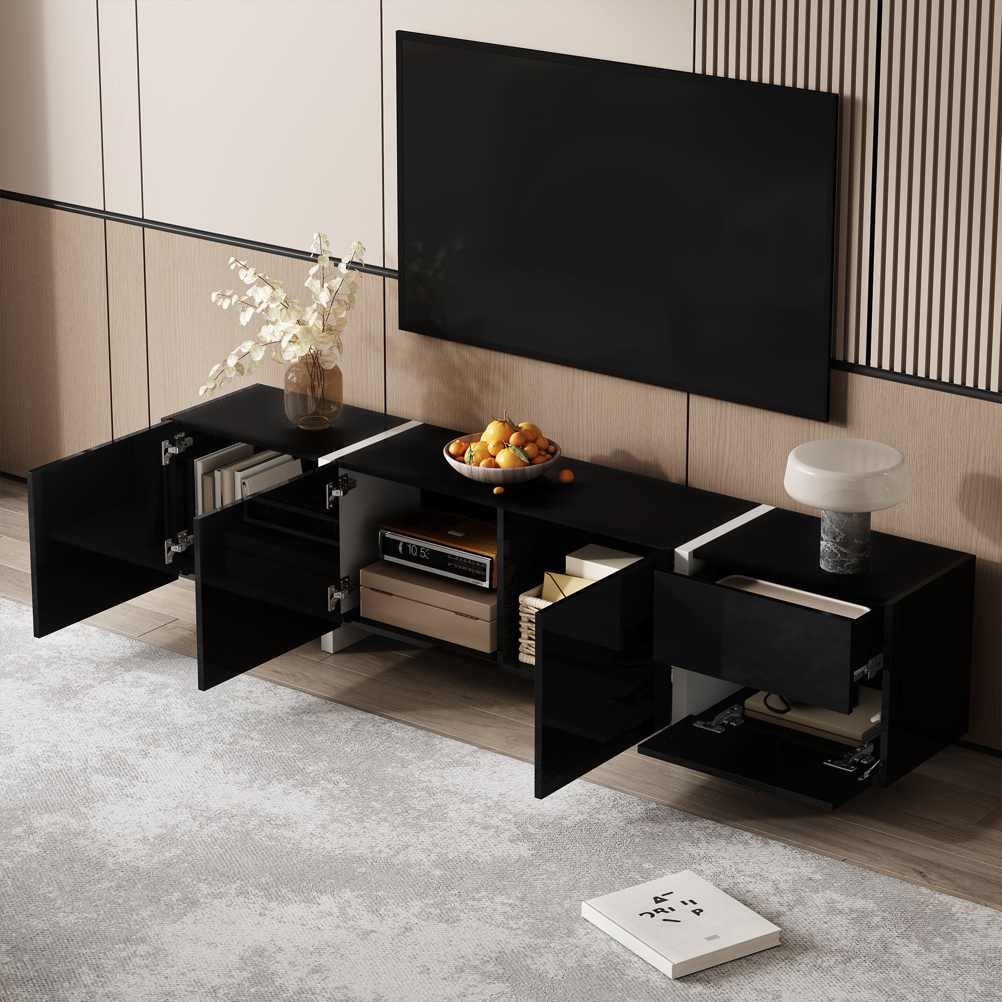 Détail du meuble TV