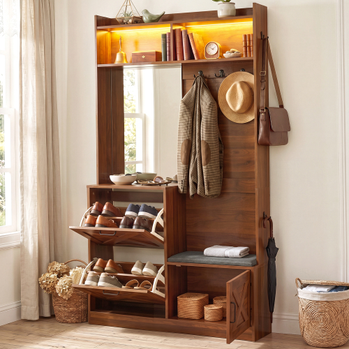 Banquette rembourrée avec compartiment de rangement inférieur