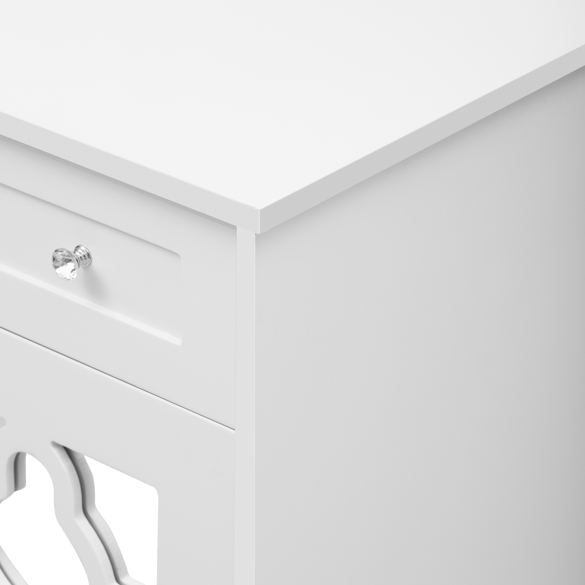 Buffet, avec tiroirs, étagères réglables, 140 x 40 x 83 cm, MDF, blanc - vue 5