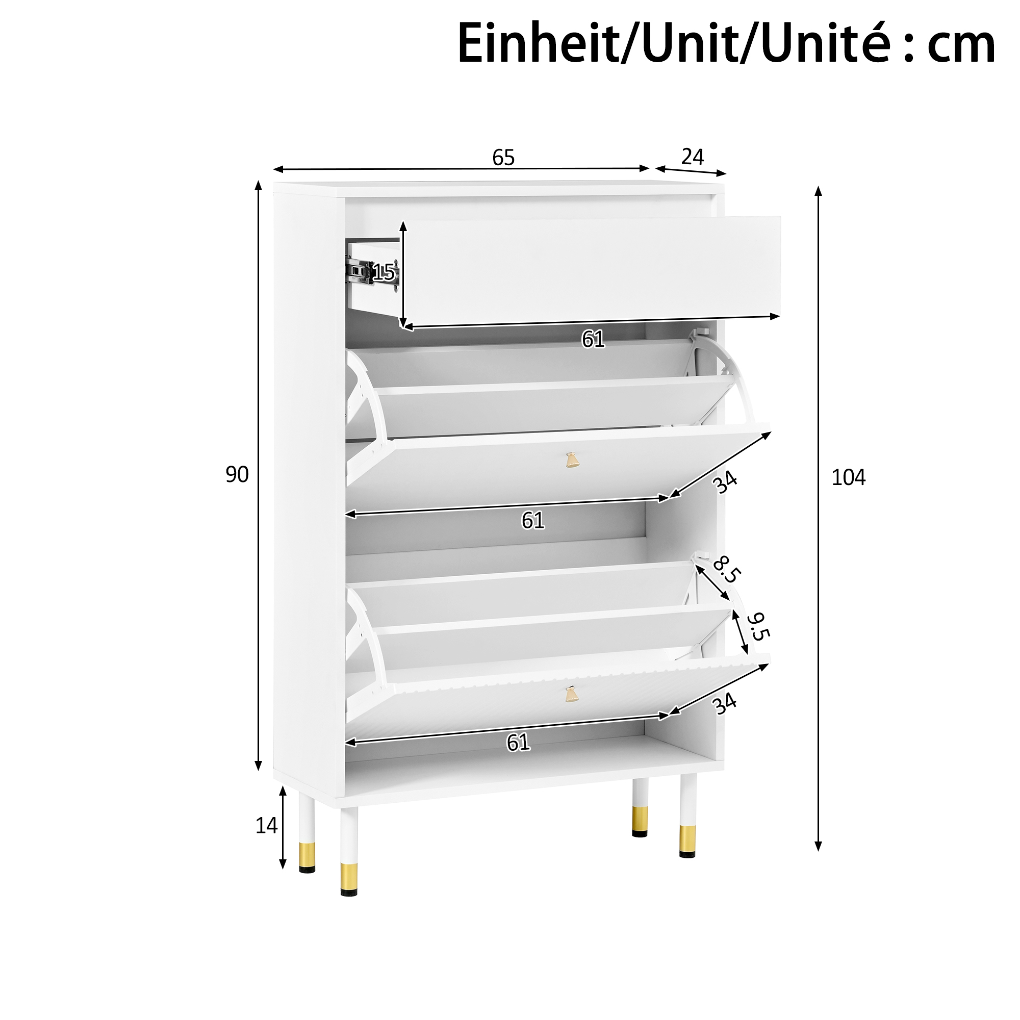 Dimensions du meuble d'entrée