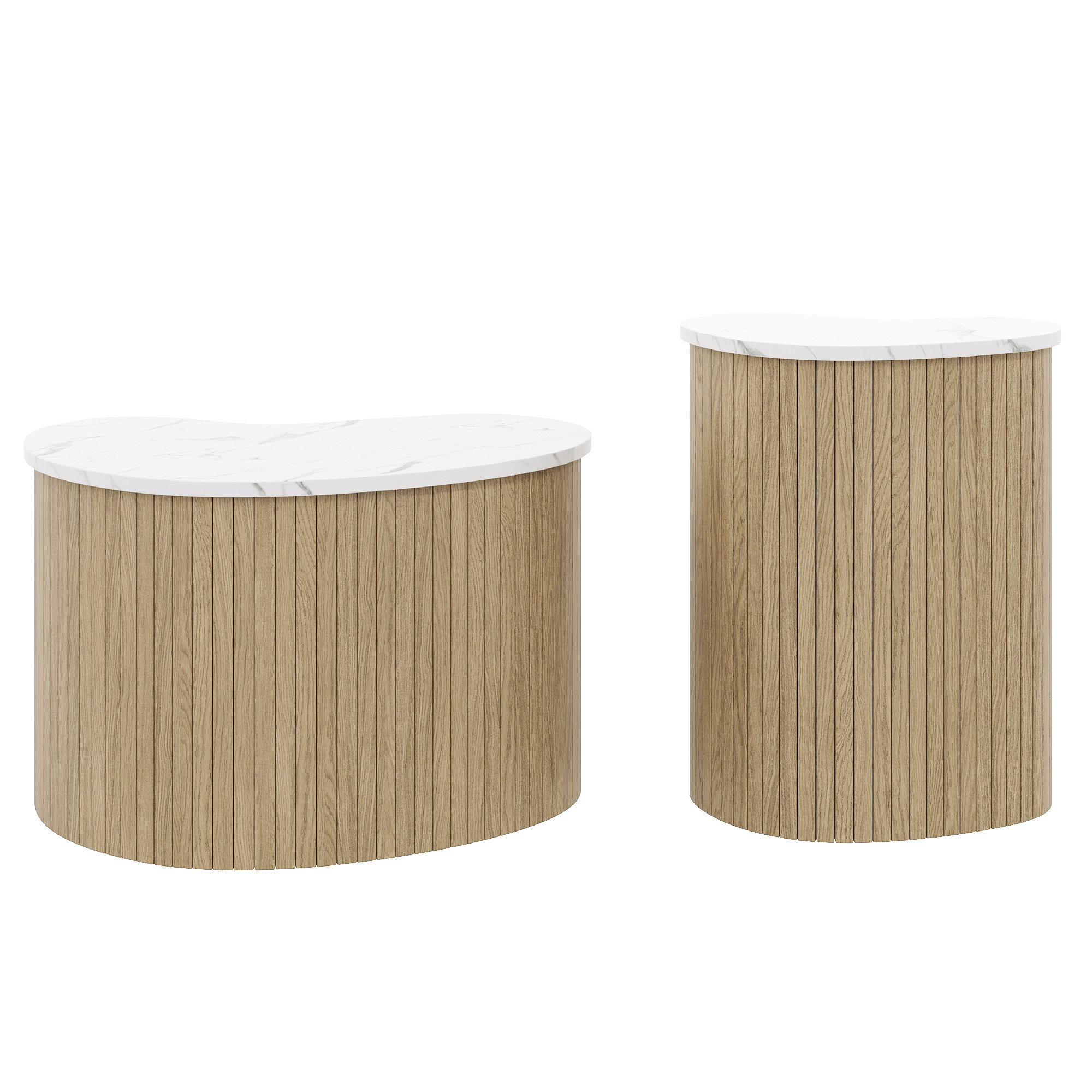 Lot de 2 tables basses gigognes design courbé avec - image 13