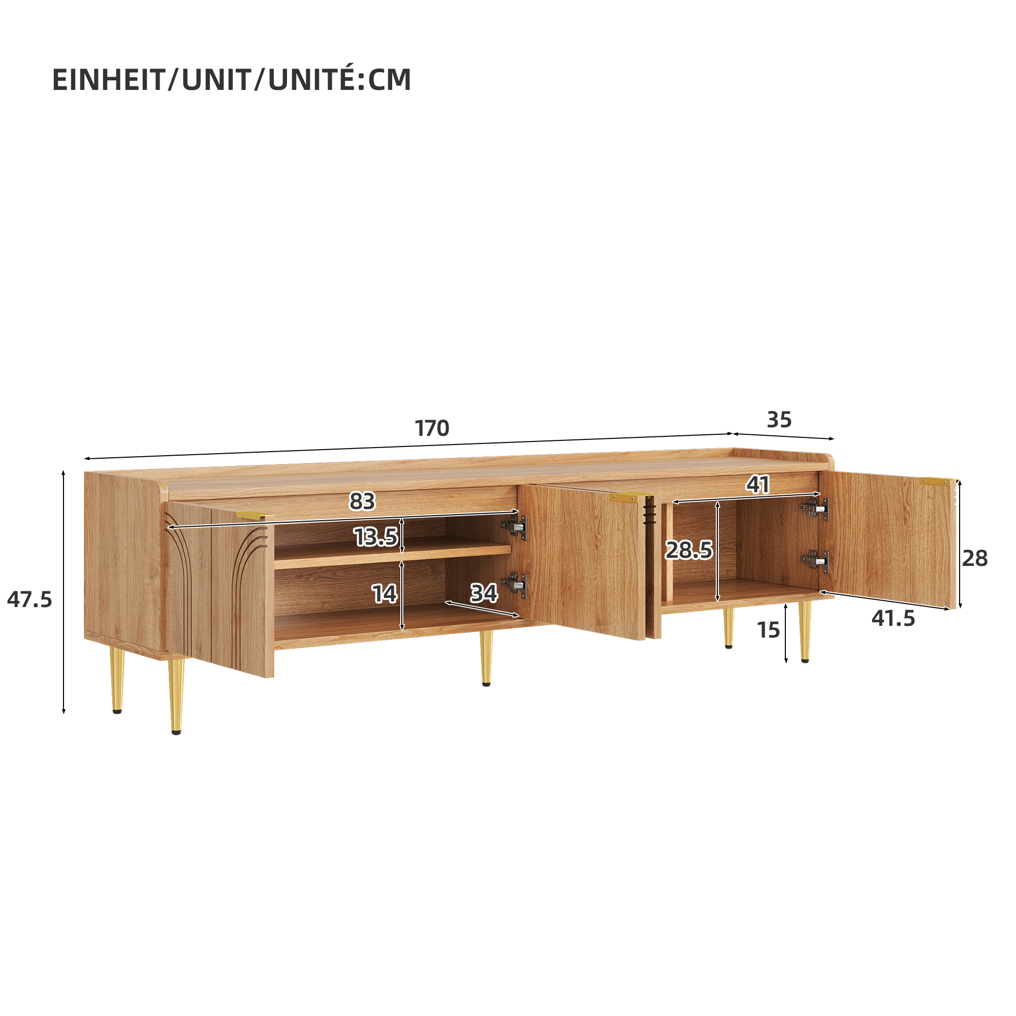 Dimensions du meuble TV