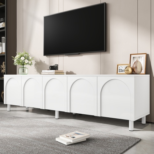 Meuble TV blanc long format 180 cm