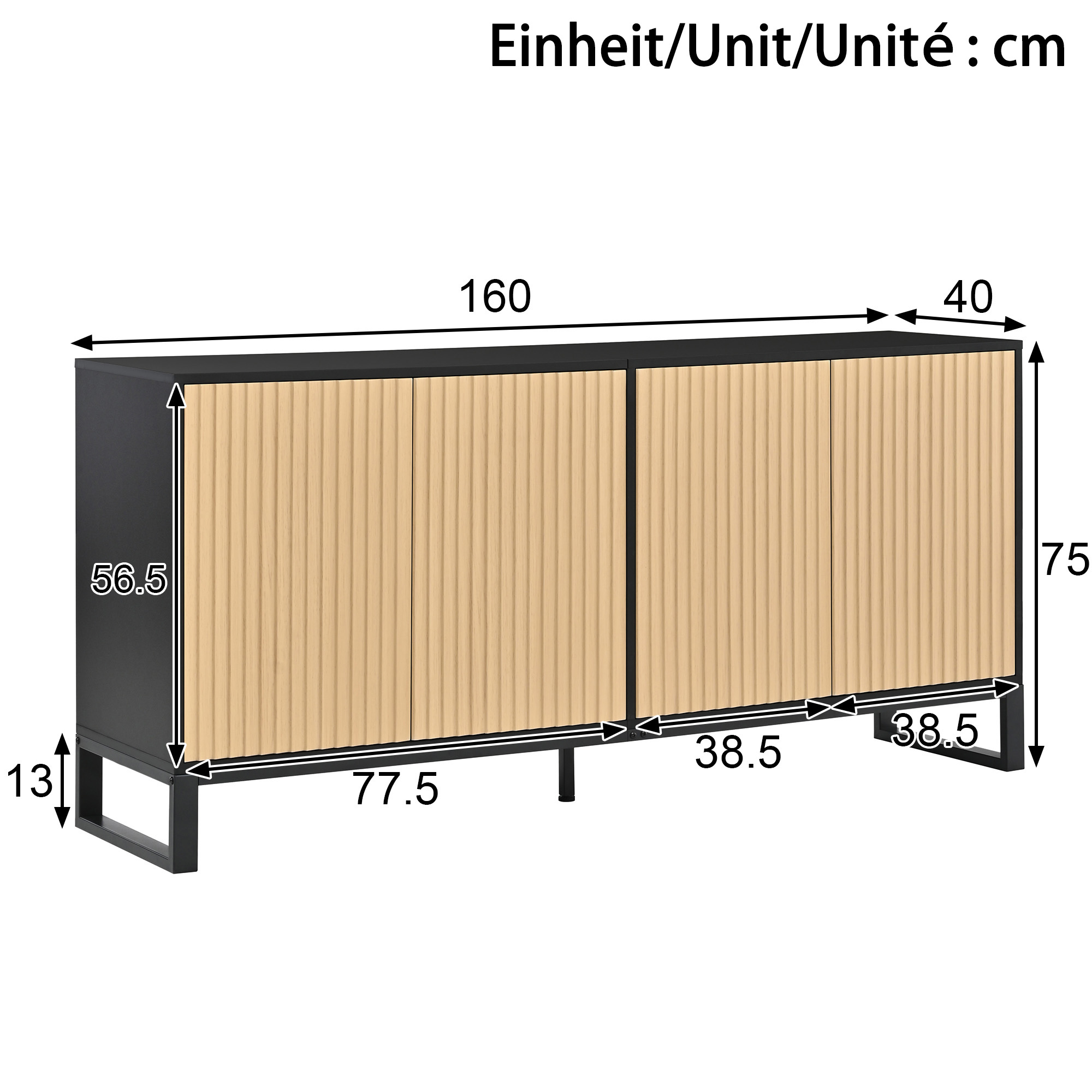 Vue détaillée du meuble de rangement