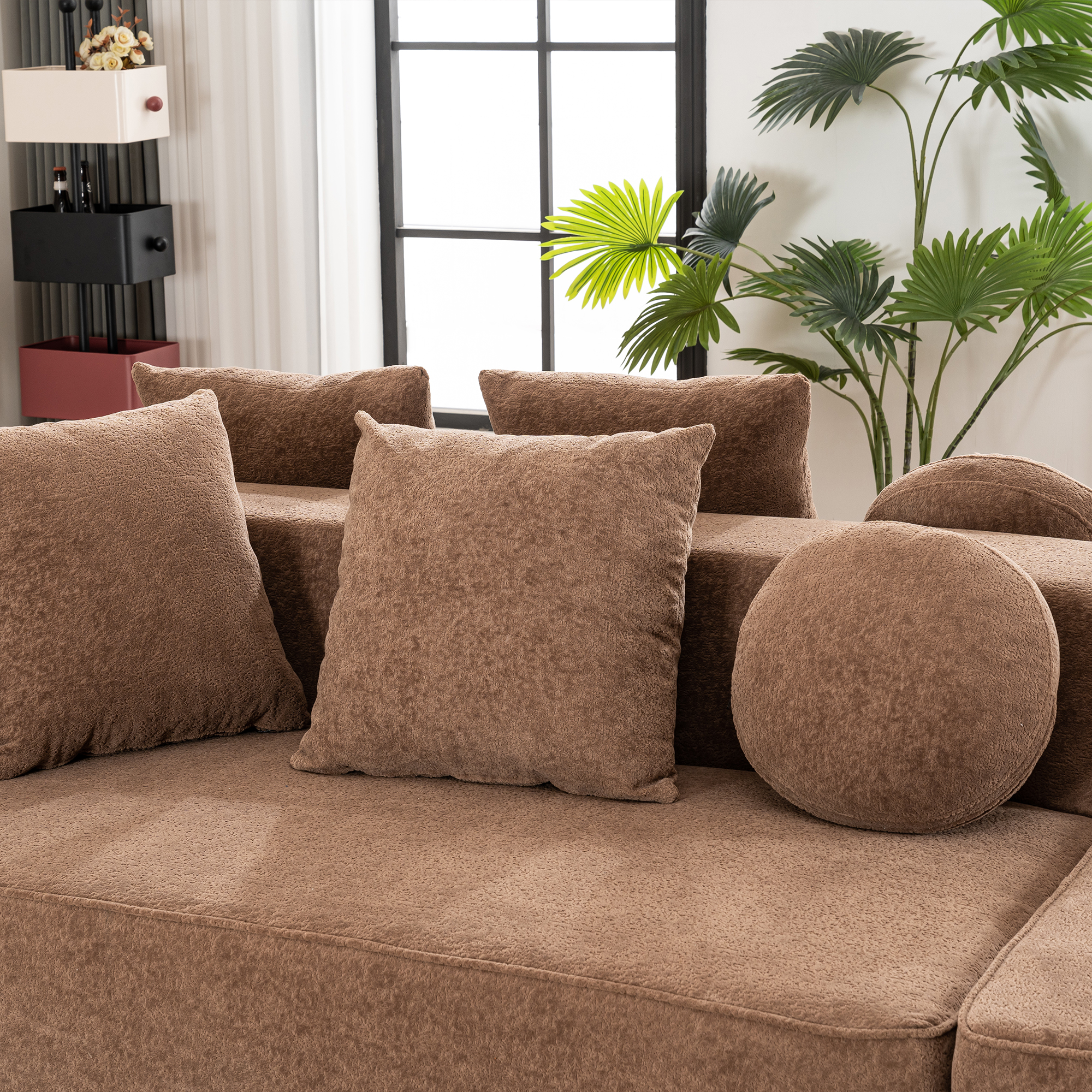 Canapé modulaire en mousse complète, haute densité, sans montage, prêt à l'emploi, confort continu, maintient forme et texture, pour salon, détente et divertissement, design simple, usage quotidien durable - image 6