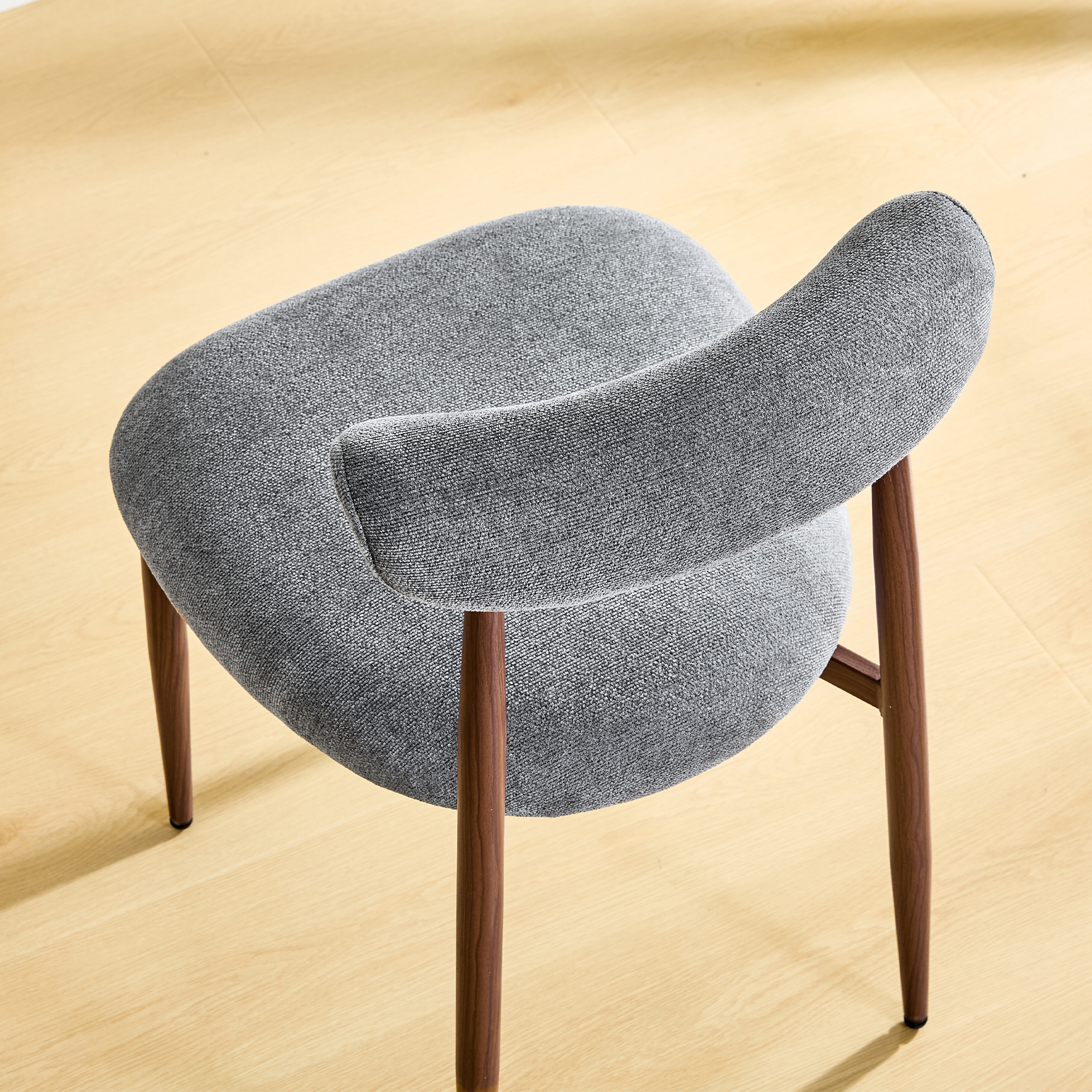 Chaise de salle à manger, lot de 2, assise rembourrée, 48 x 58,5 x 83 cm, gris - vue 7