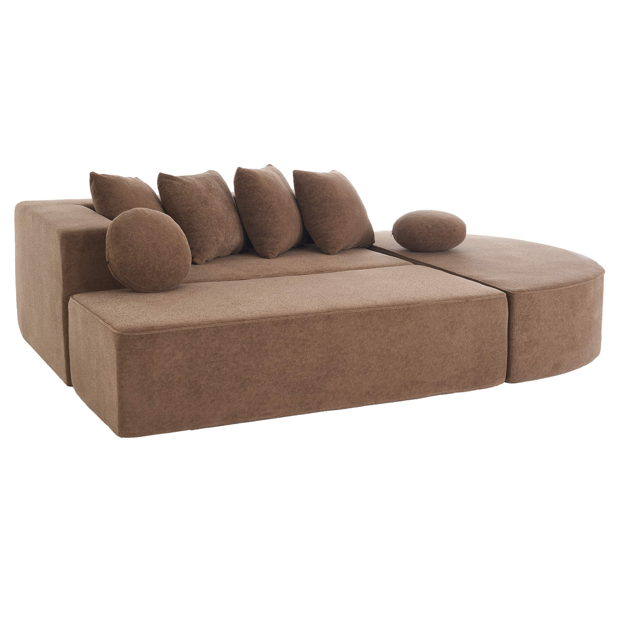 Canapé modulaire en mousse complète, haute densité, sans montage, prêt à l'emploi, confort continu, maintient forme et texture, pour salon, détente et divertissement, design simple, usage quotidien durable - image 11