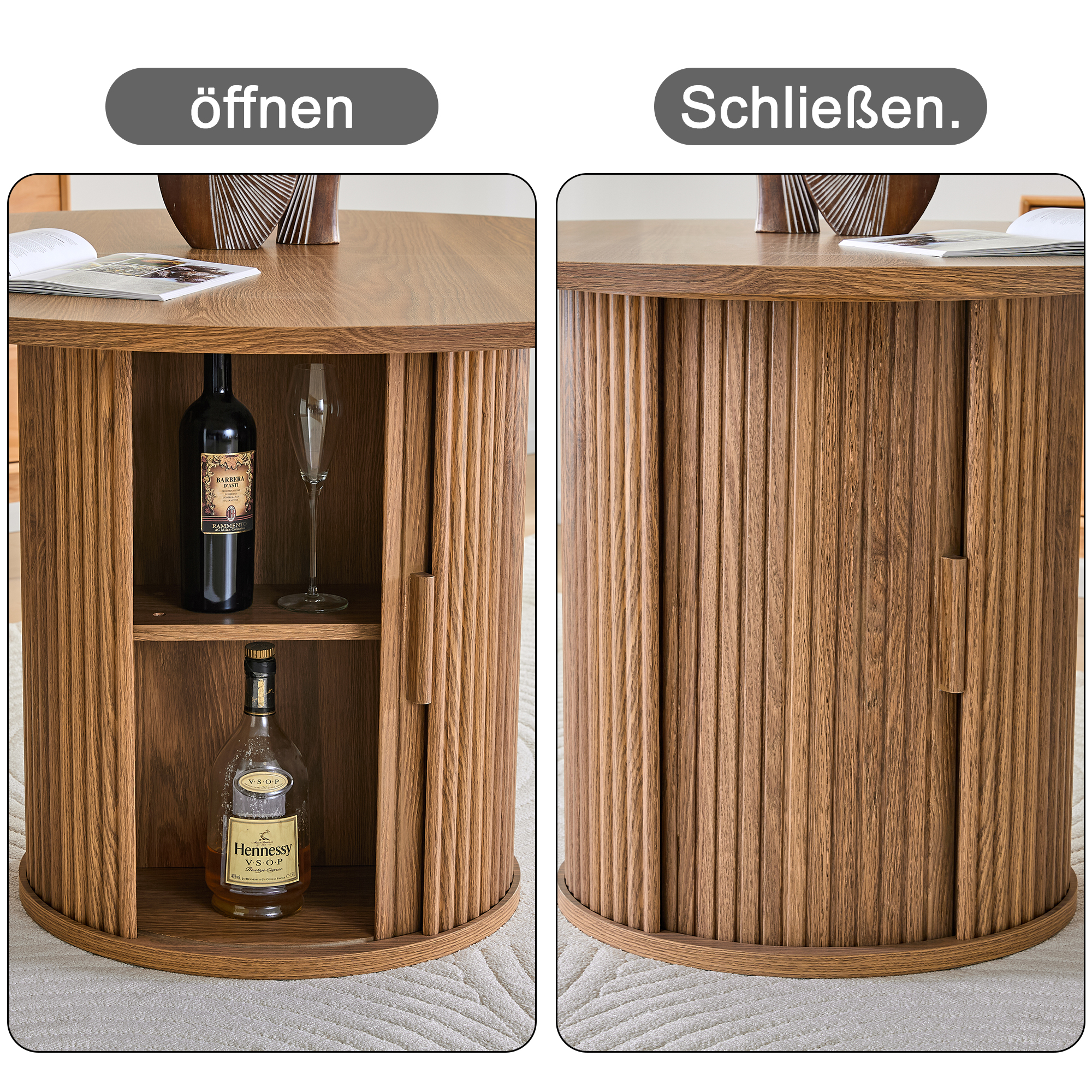 Table à manger, 120 x 120 x 75,5 cm, bois, Walnut - vue 2