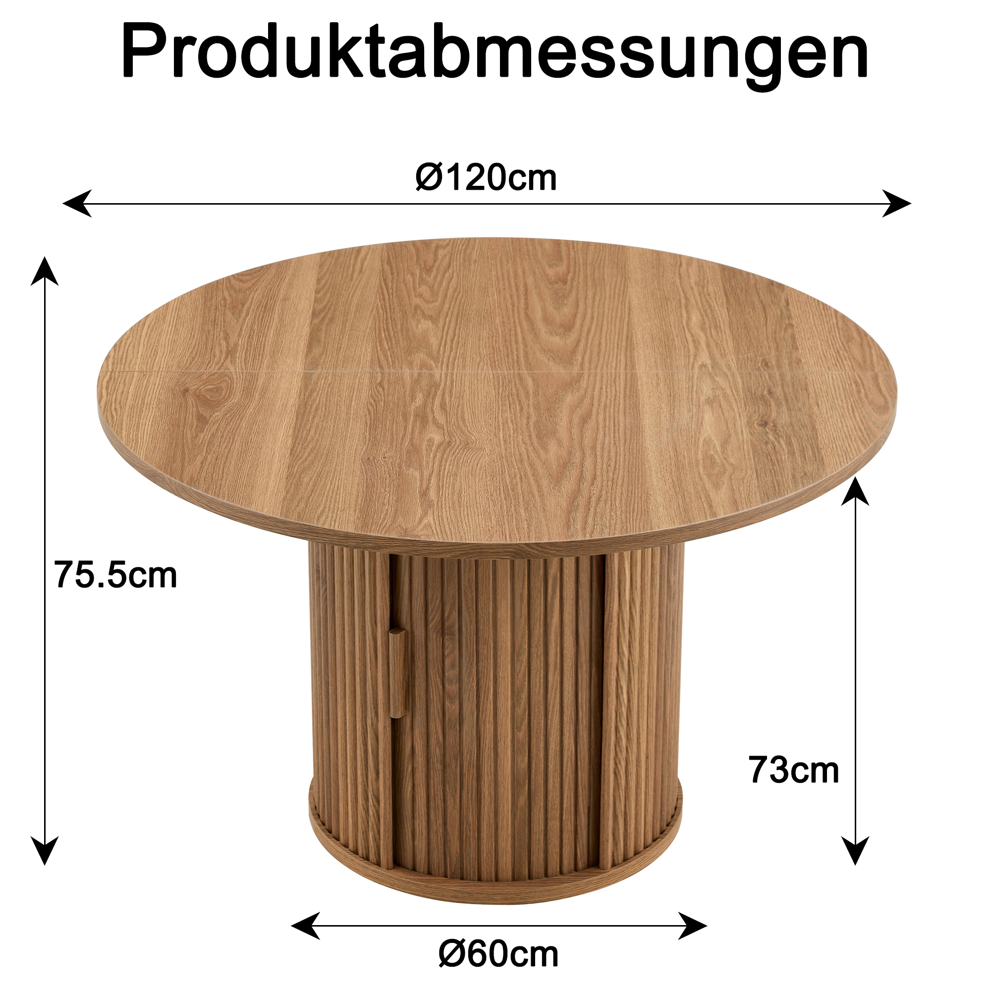 Table à manger, 120 x 120 x 75,5 cm, bois, Walnut - vue 1