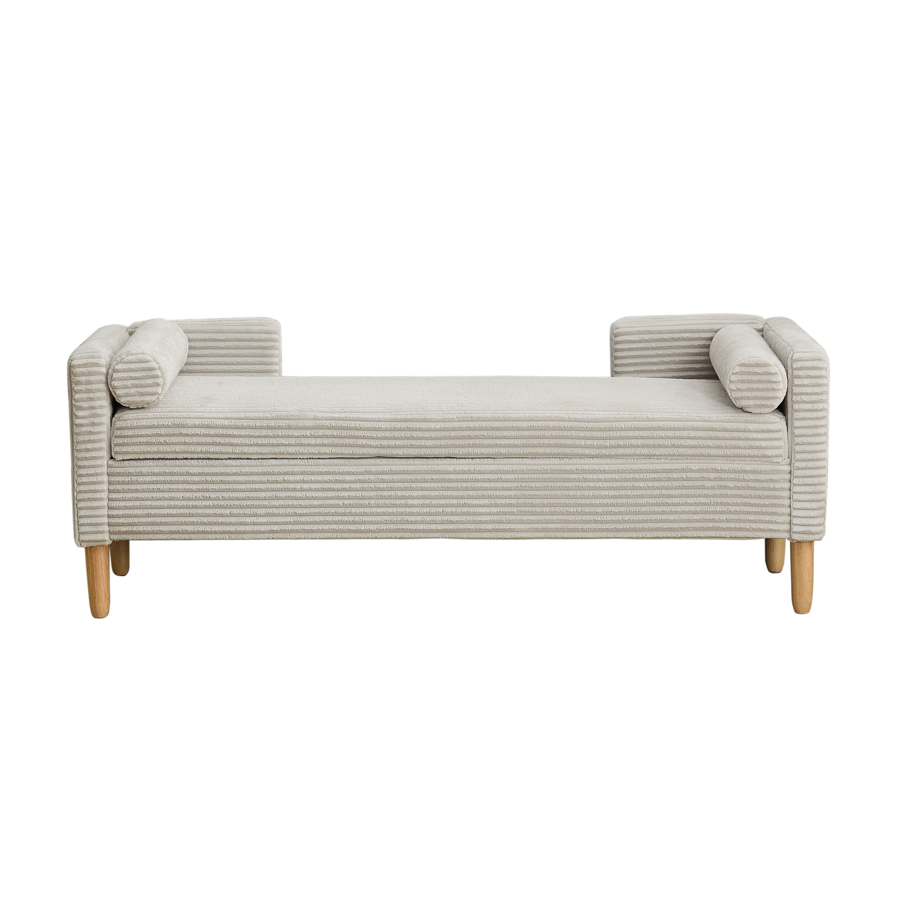 Détail du banc avec rangement