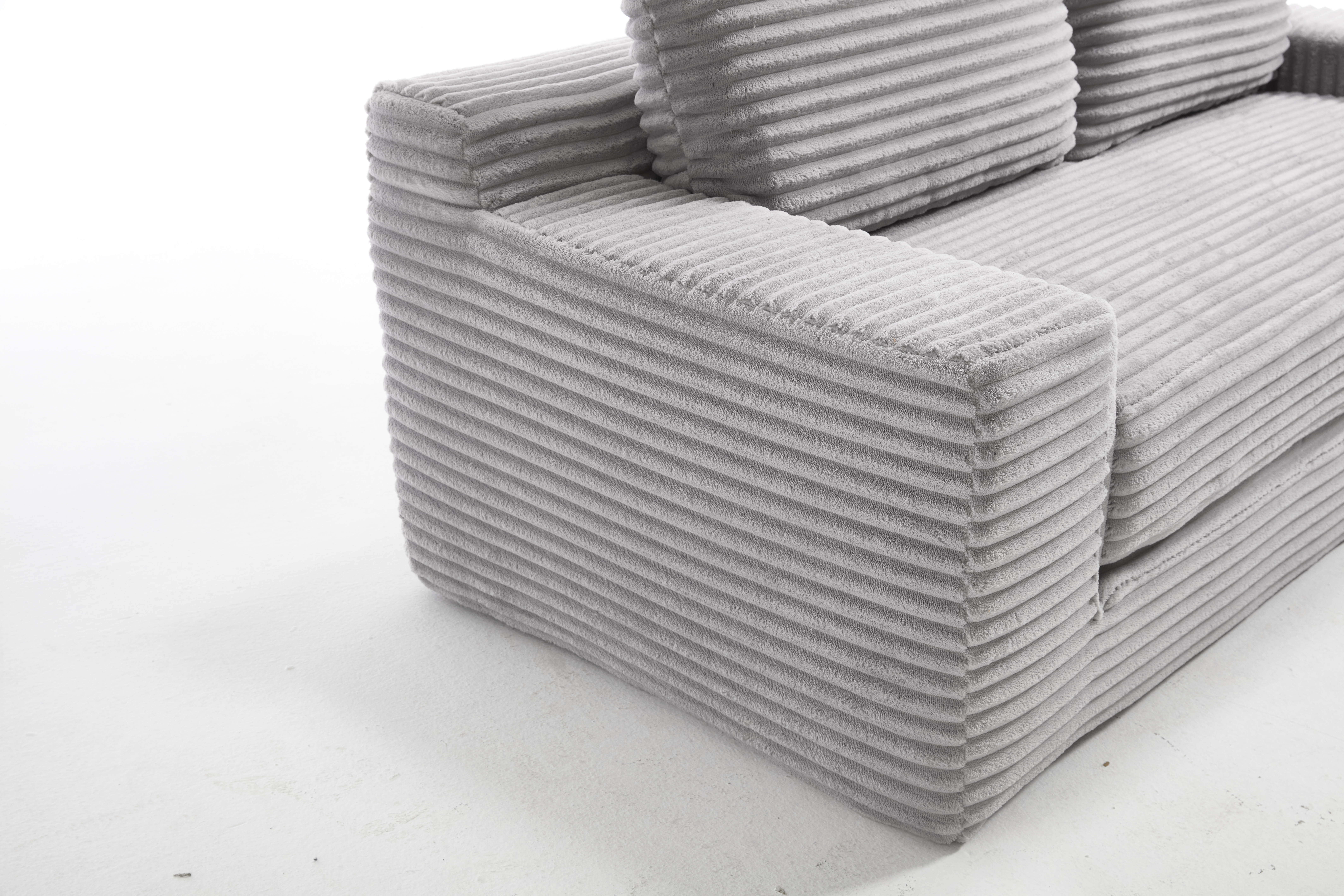 Canapé convertible, tissu, gris - vue 5