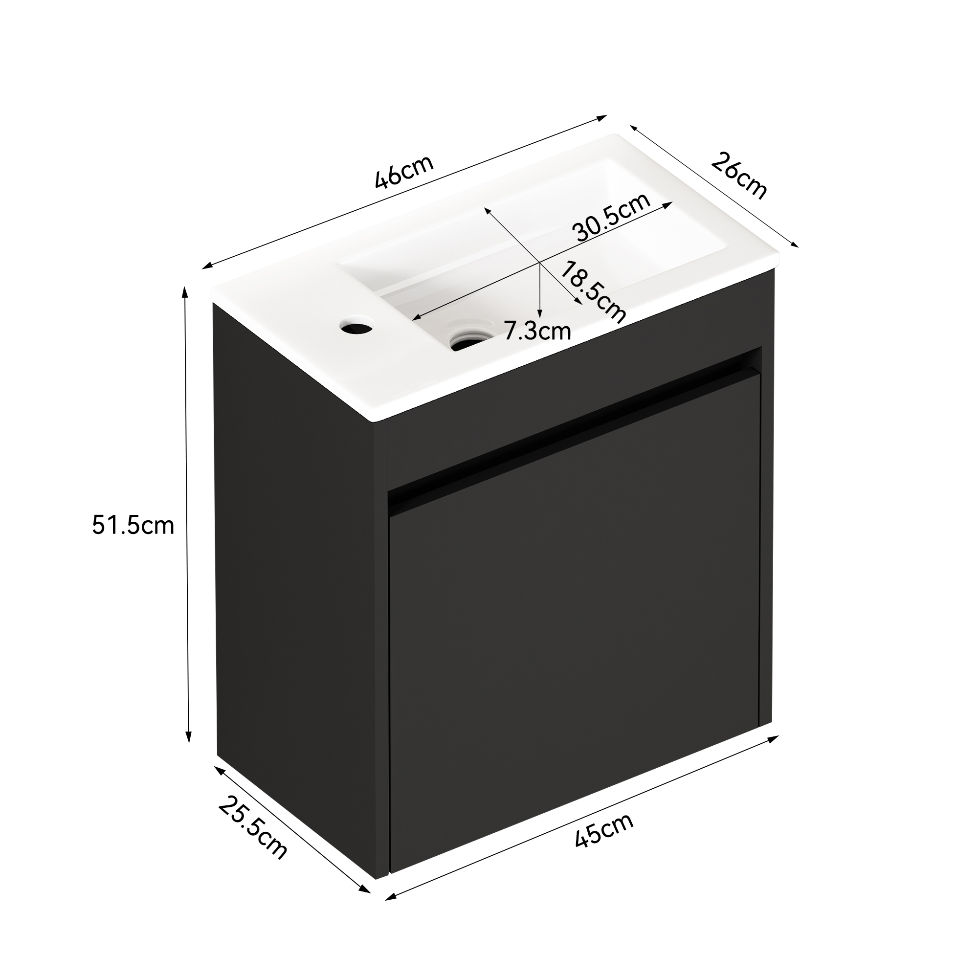 Vue complémentaire du meuble de rangement salle de bains