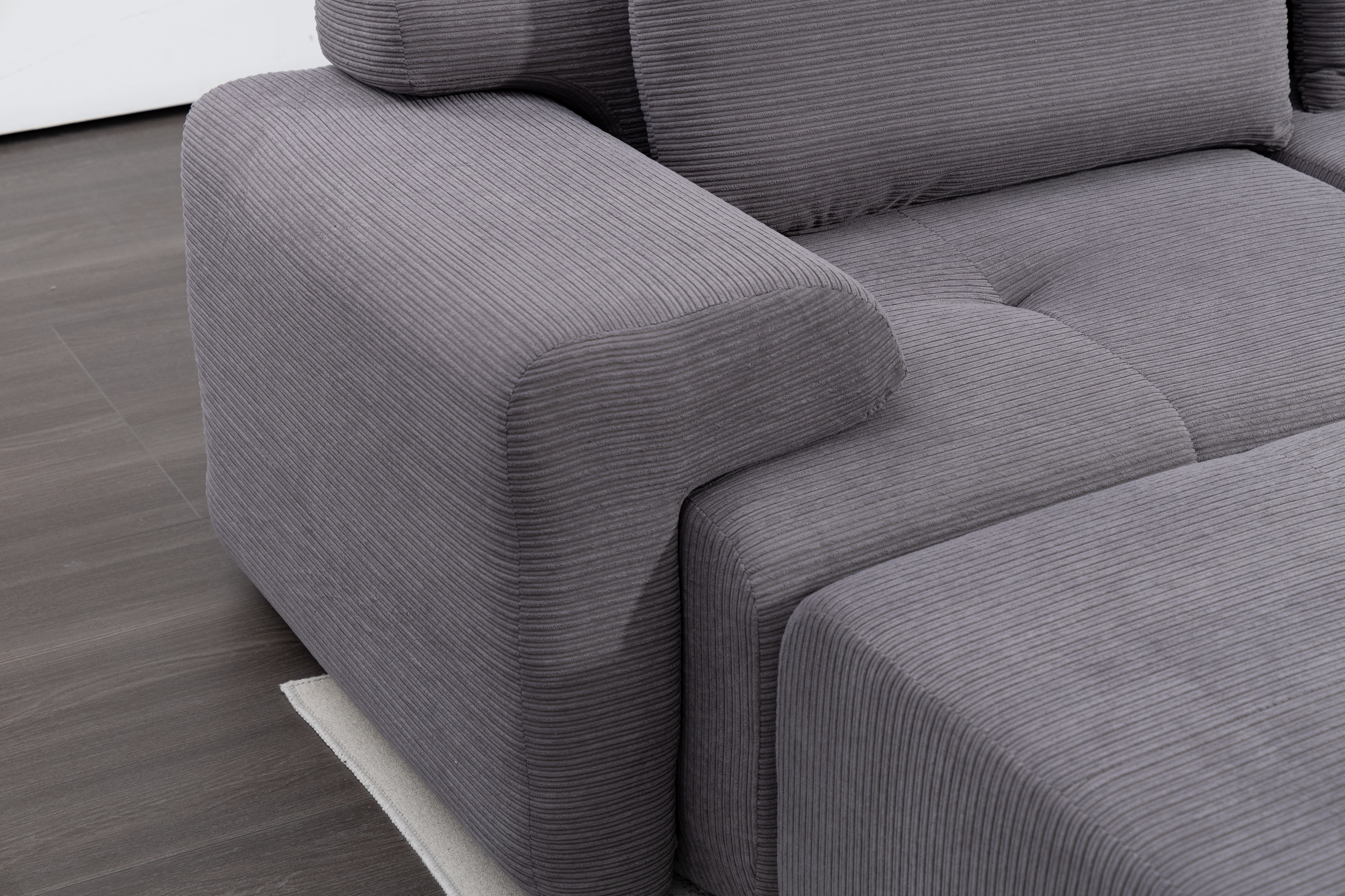 Canapé convertible, tissu, gris - vue 7
