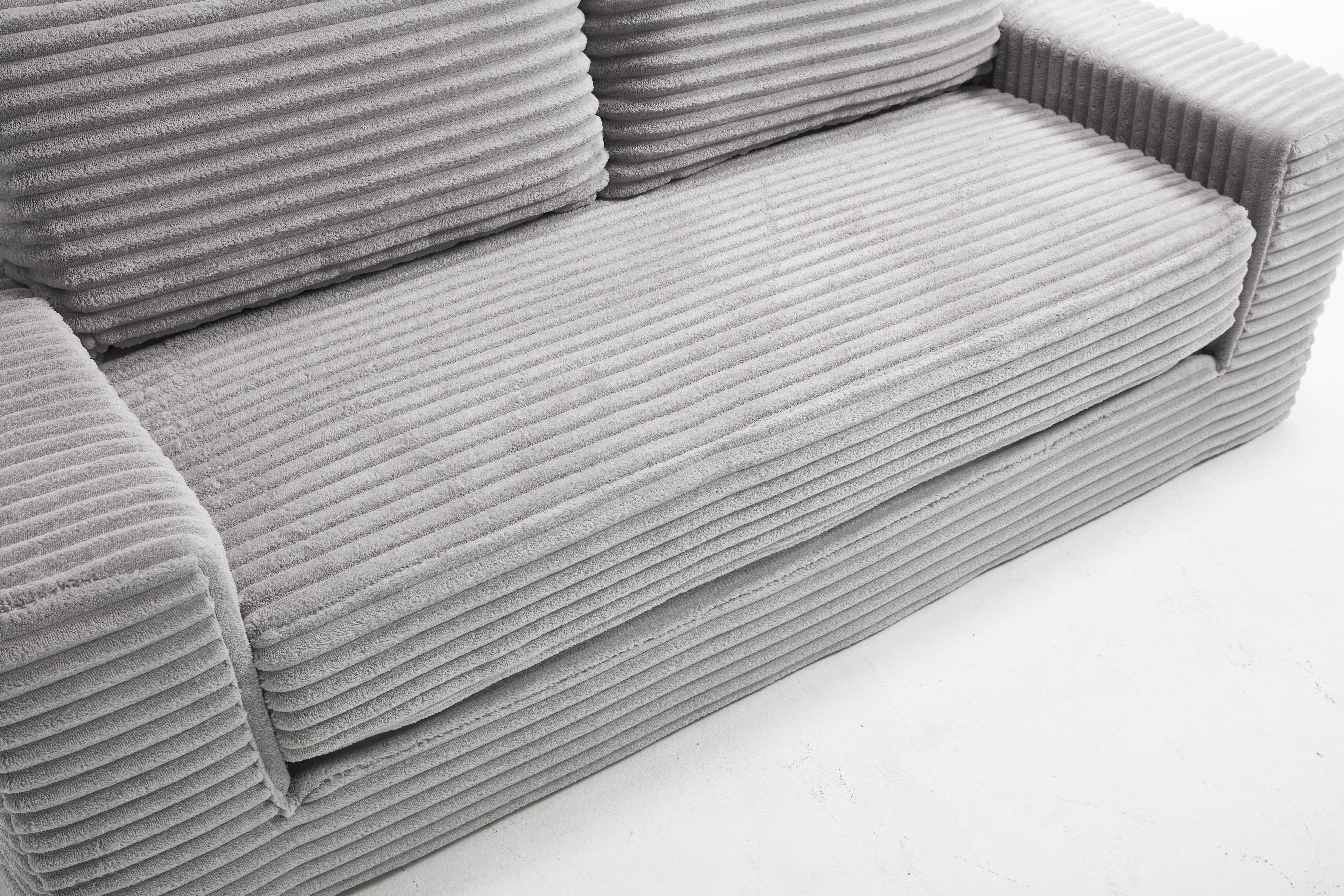 Canapé convertible, tissu, gris - vue 6