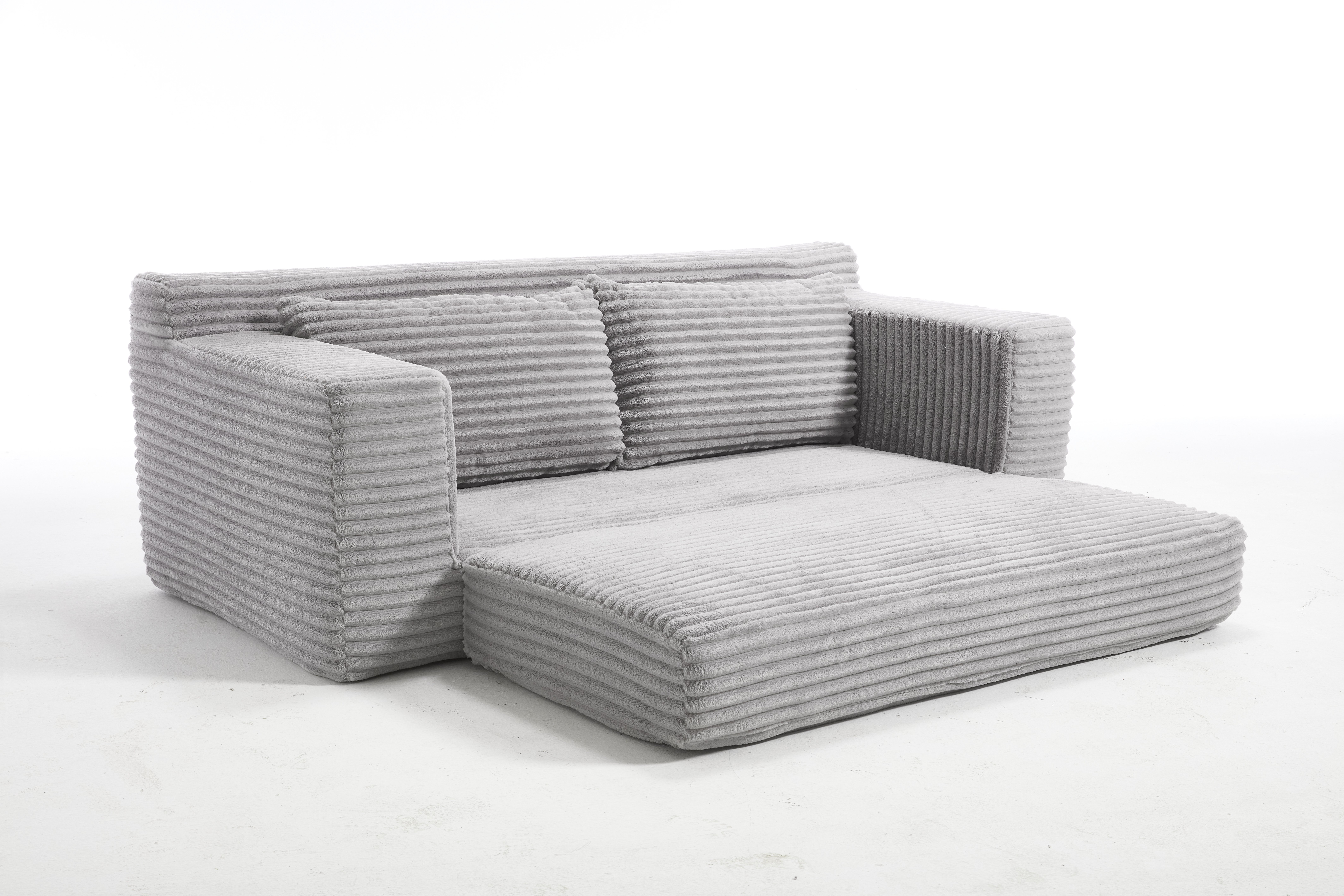 Canapé convertible, tissu, gris - vue 7