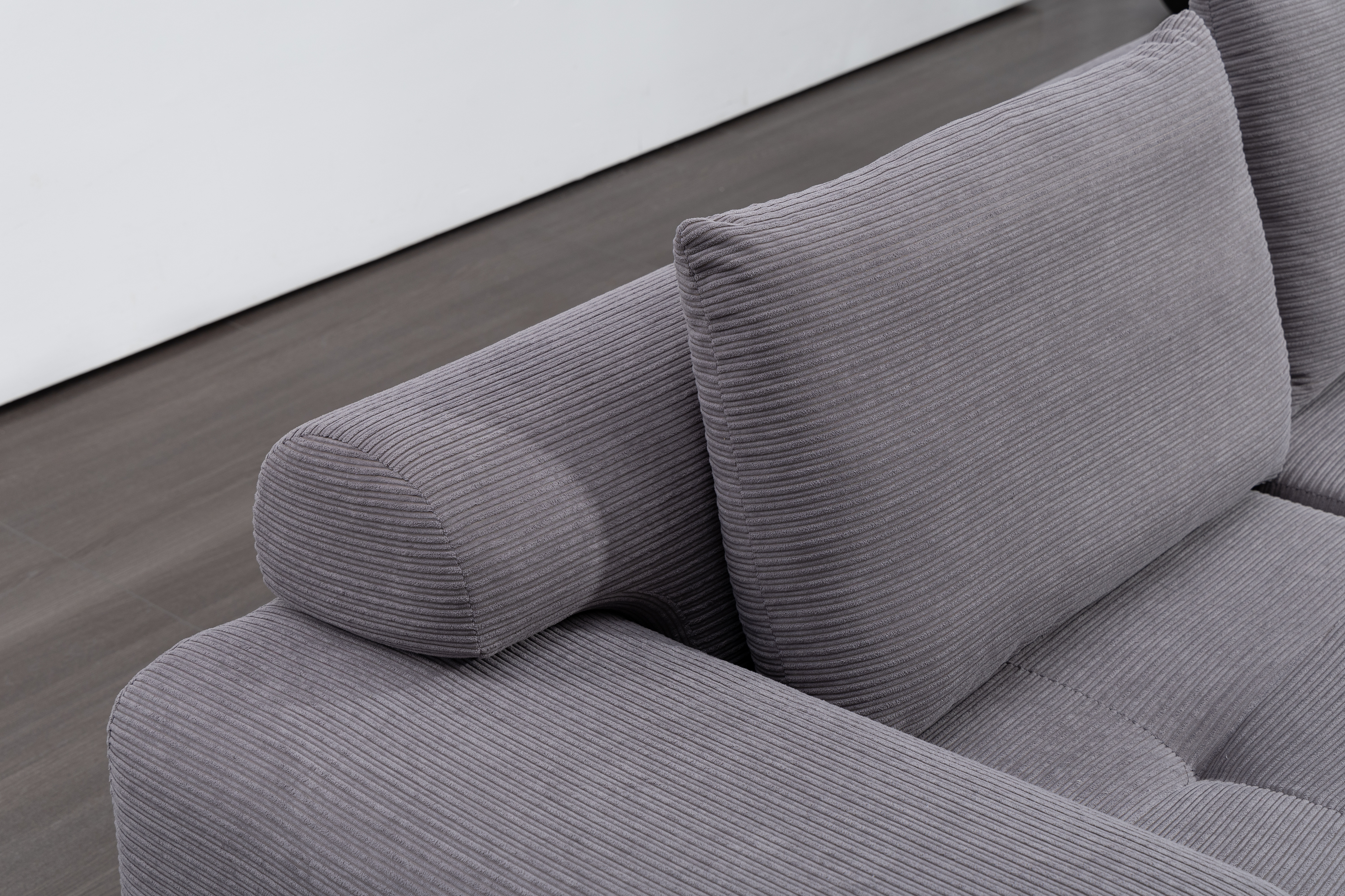 Canapé convertible, tissu, gris - vue 4