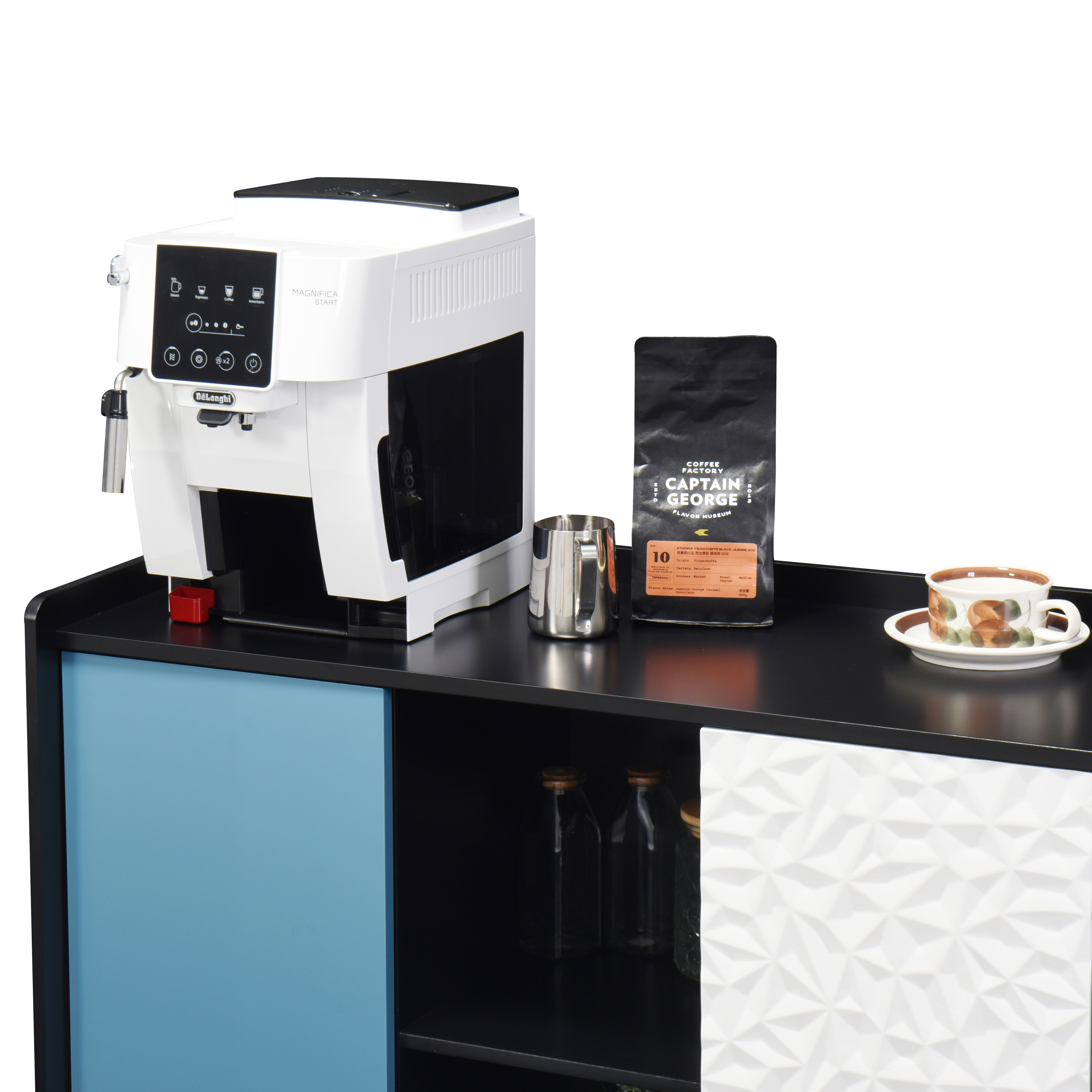 Buffet de cuisine noir, étagères ouvertes, 2 tiroirs, placard fermé, multifonction, pour salle à manger, bureau et salon, beaucoup de rangement, accès facile, rangement caché, design moderne et pratique - image 9
