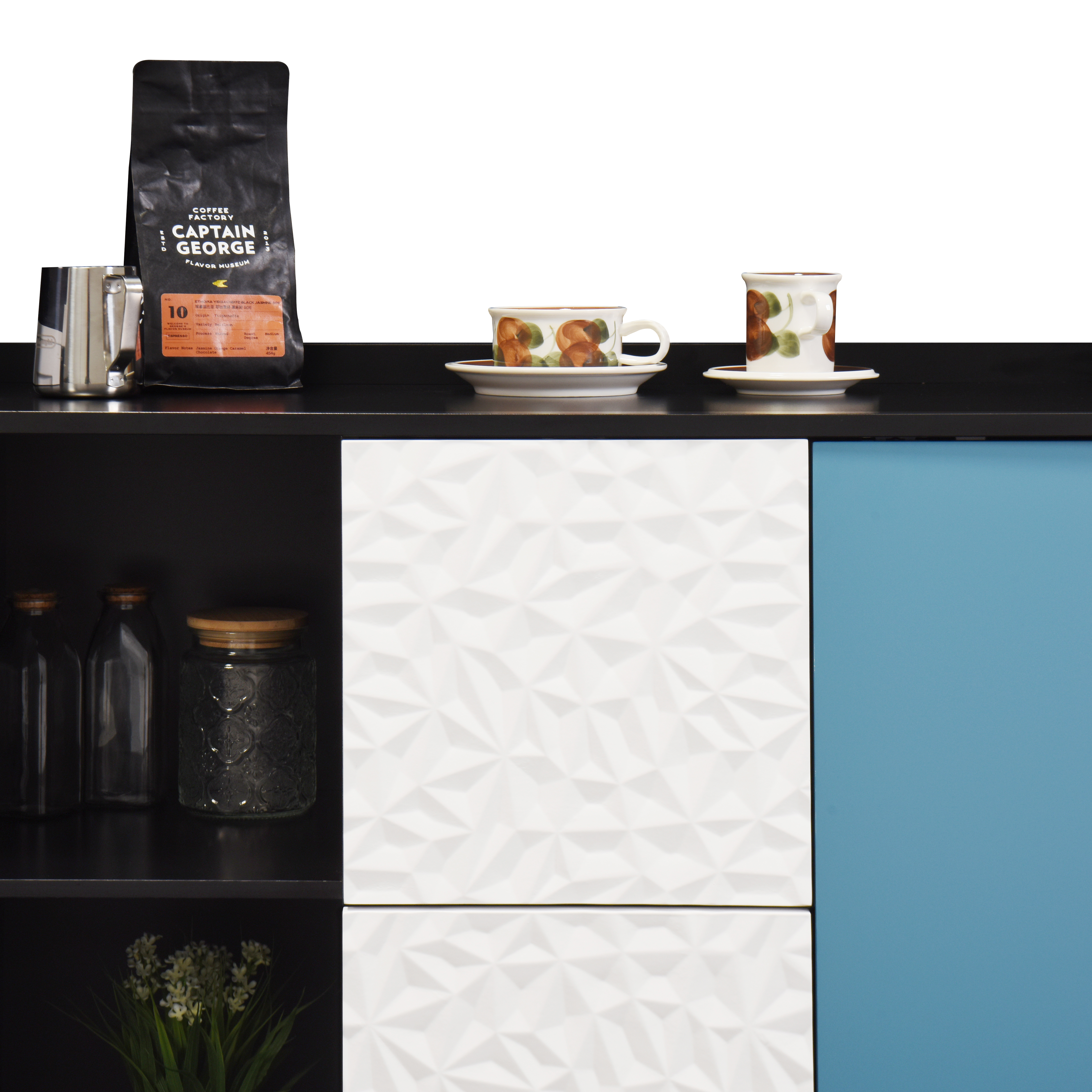Buffet de cuisine noir, étagères ouvertes, 2 tiroirs, placard fermé, multifonction, pour salle à manger, bureau et salon, beaucoup de rangement, accès facile, rangement caché, design moderne et pratique - image 10