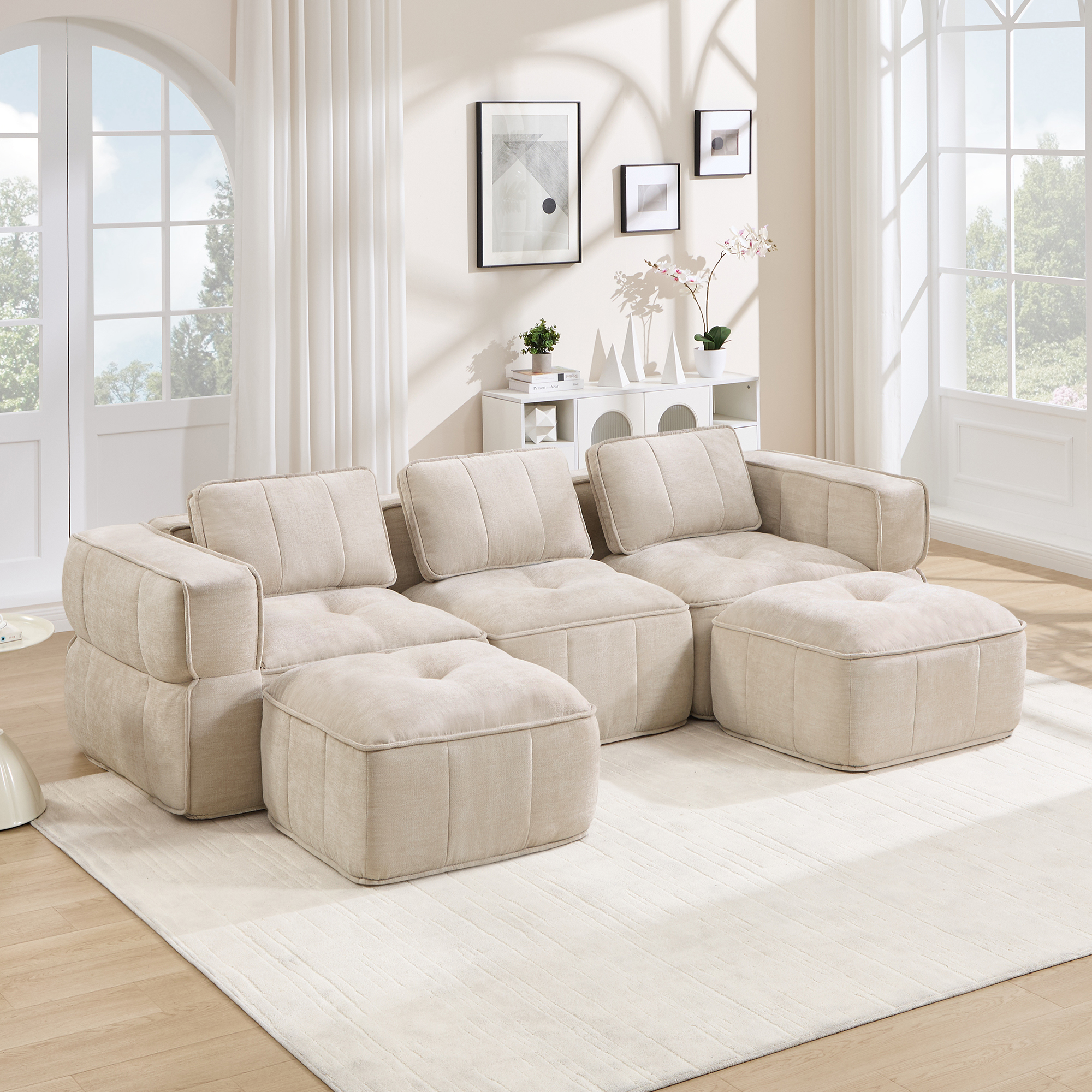 Canapé modulaire Beige - visuel 1