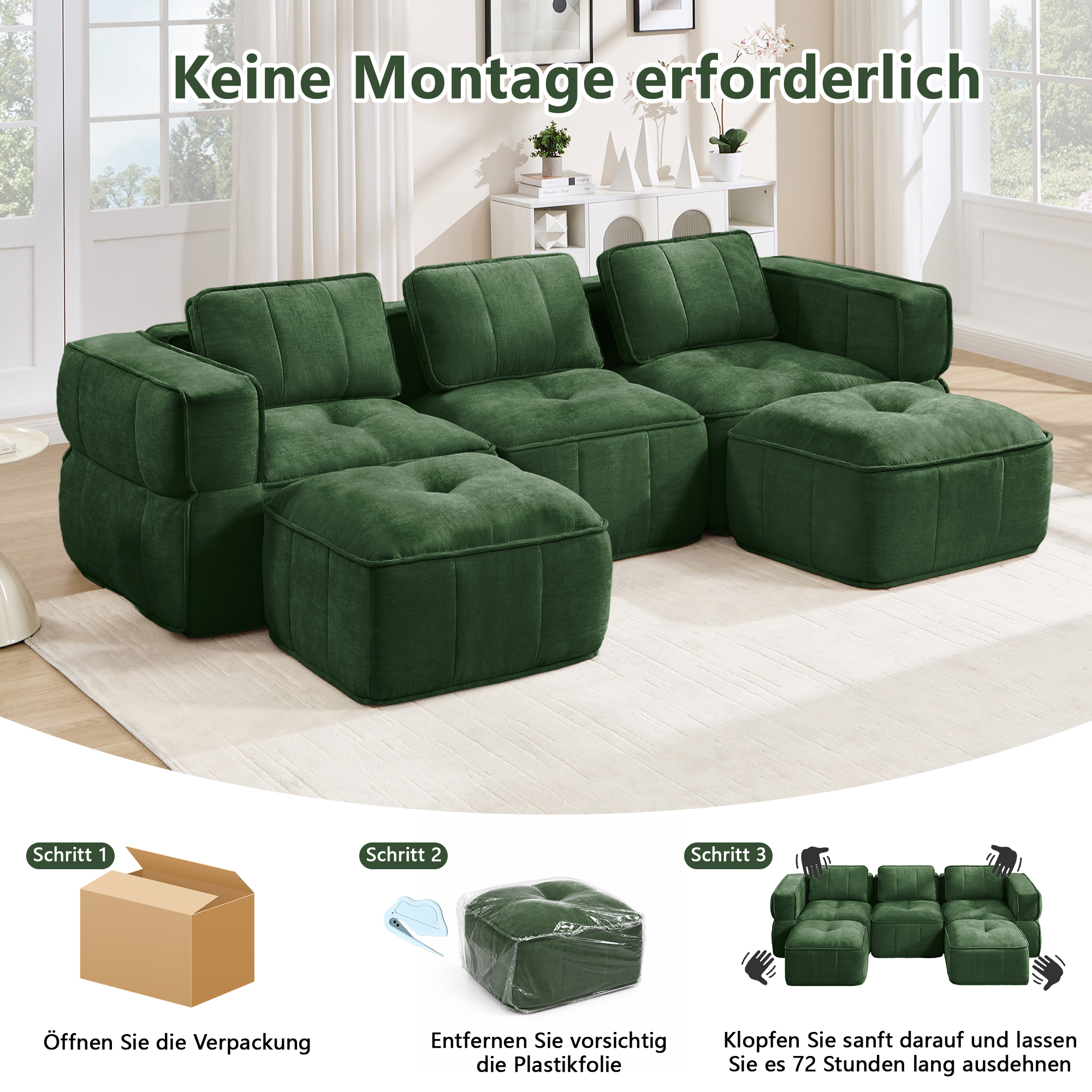 Canapé modulaire Vert - visuel 5
