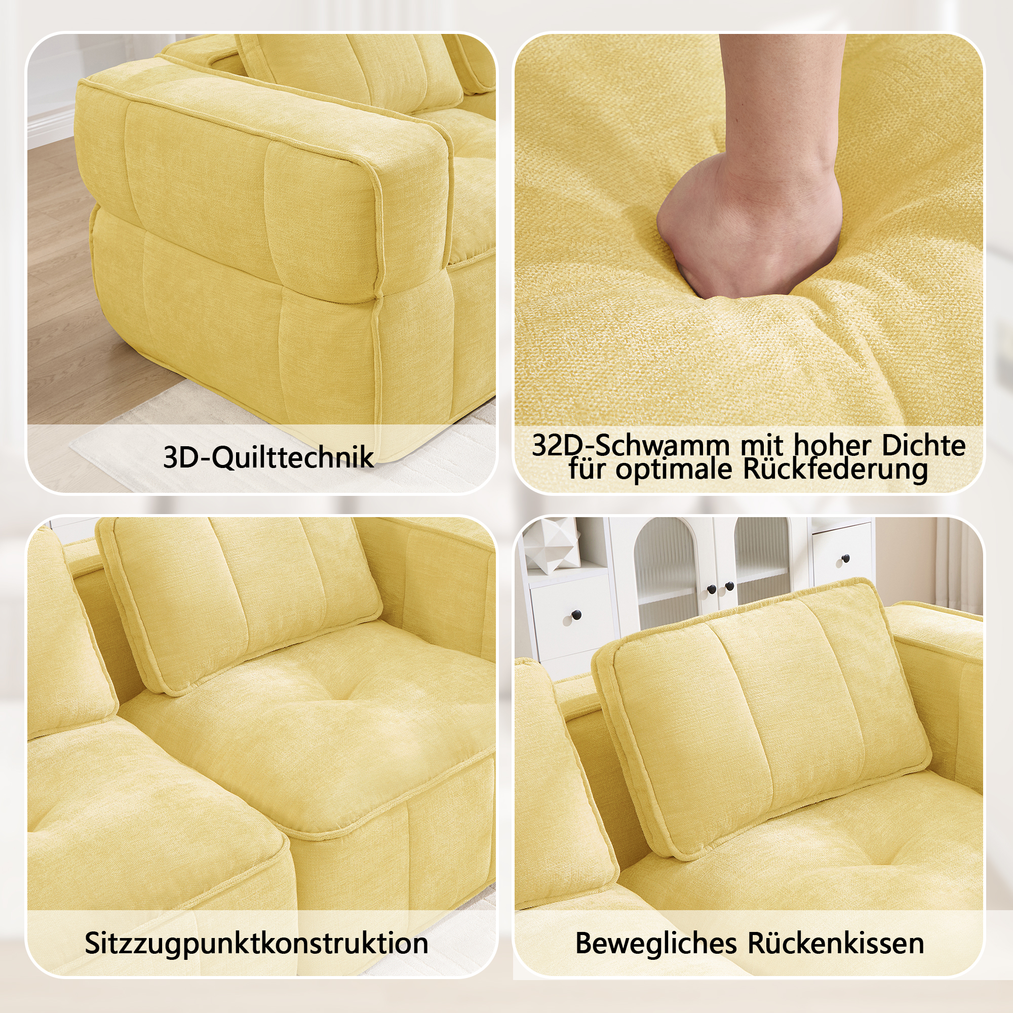 Canapé modulaire Jaune - visuel 3