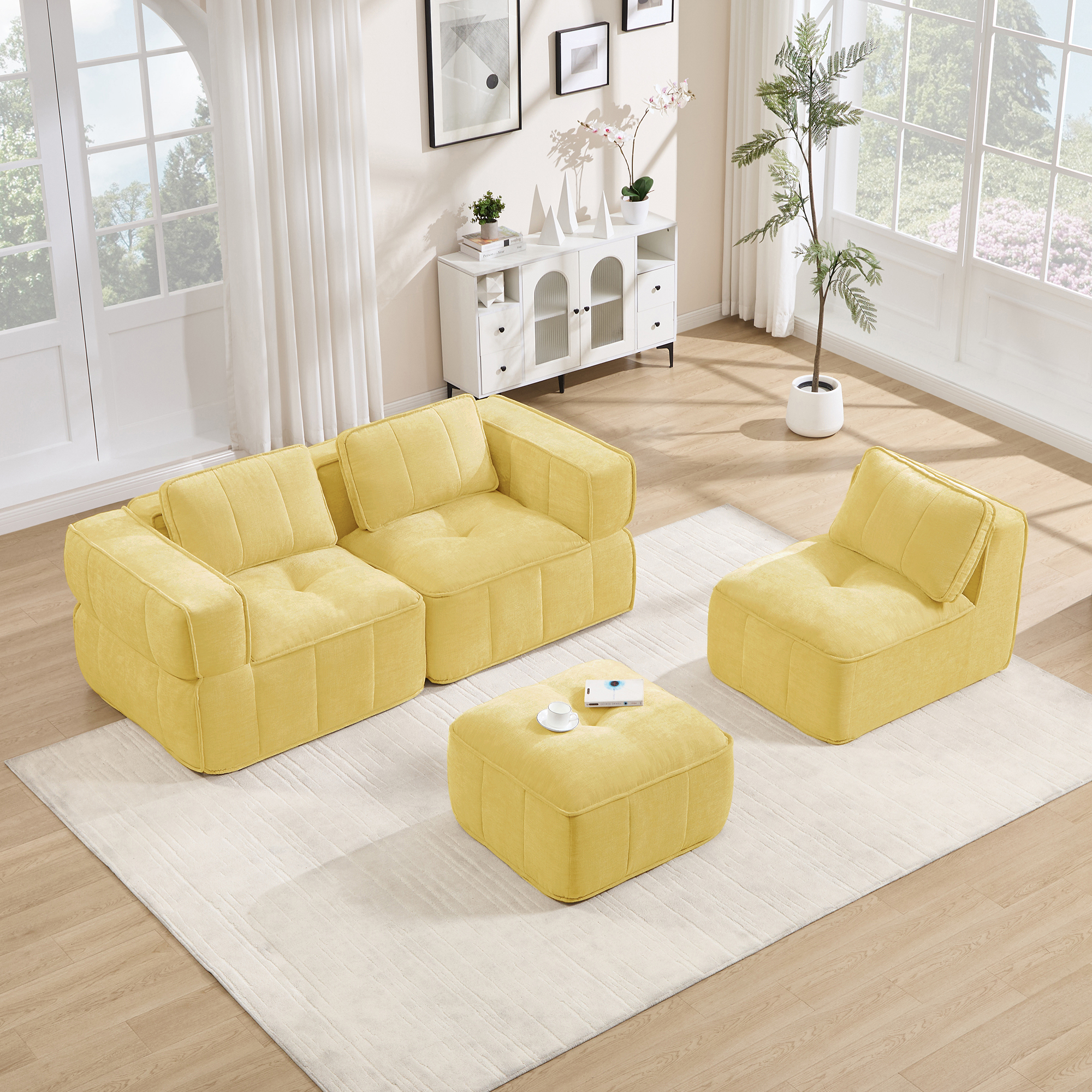 Canapé modulaire Jaune - visuel 3