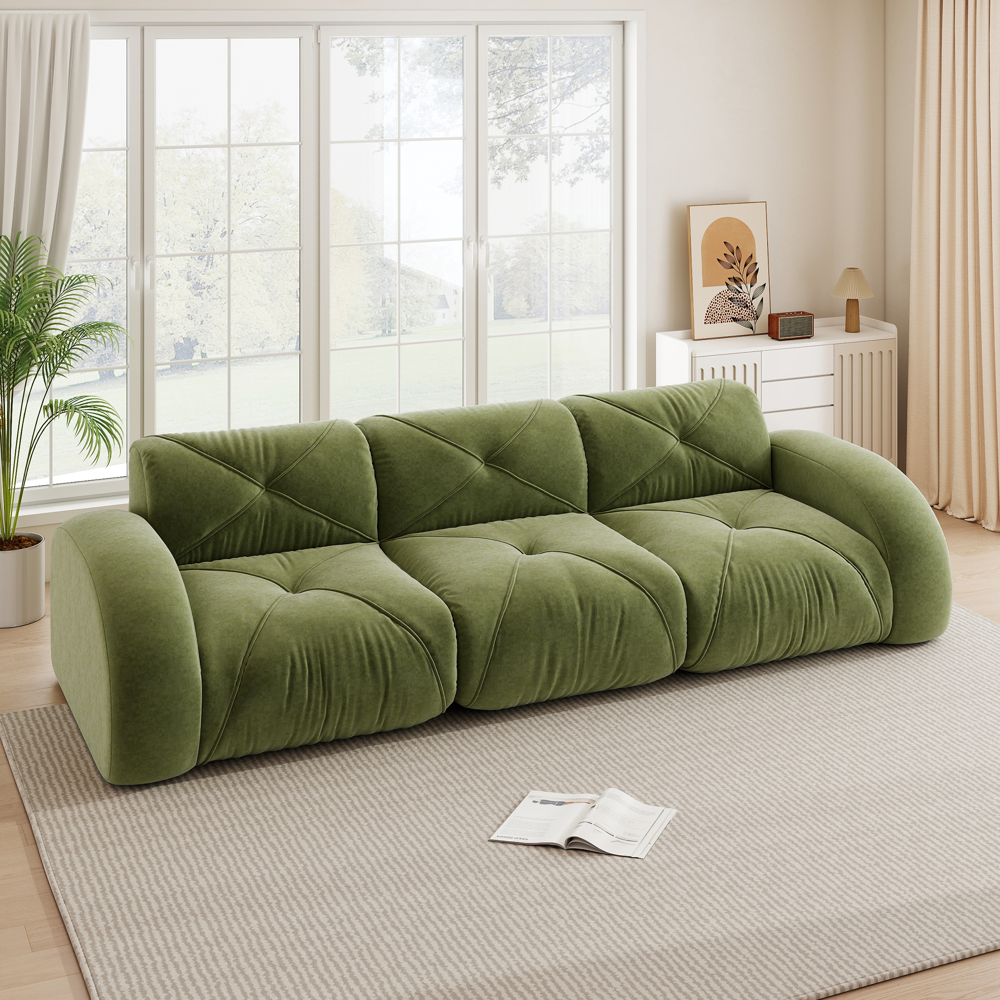 Rahmenloses Sofa, extra großes dreisitziges Moduls