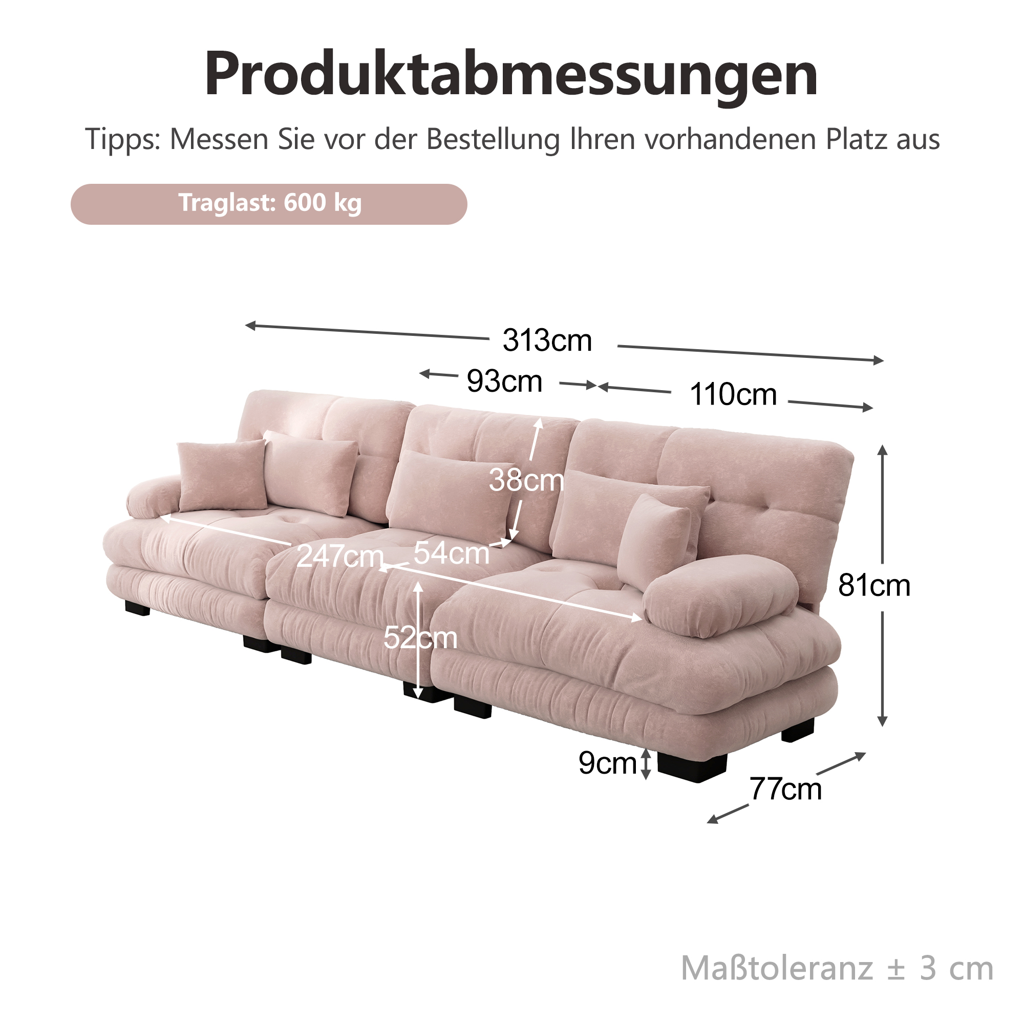 Dimensions du canapé convertible