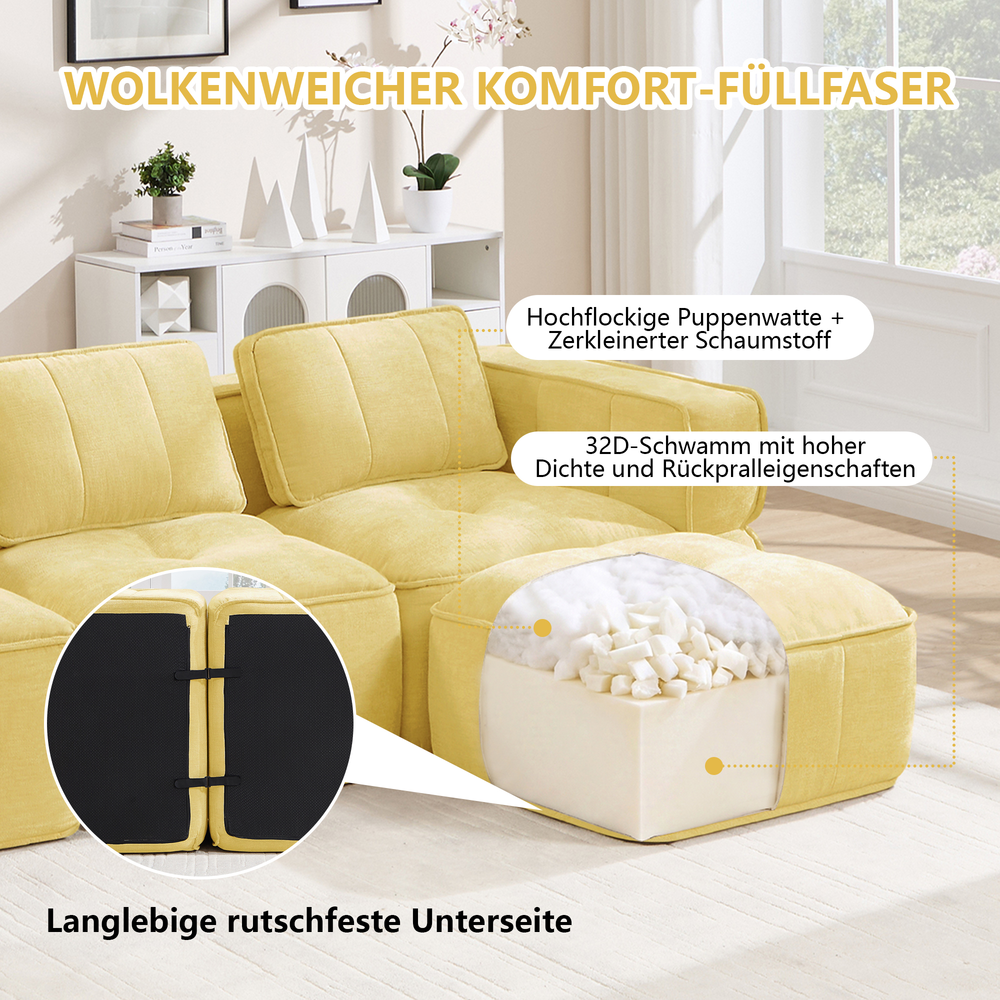 Canapé modulaire Jaune - visuel 4