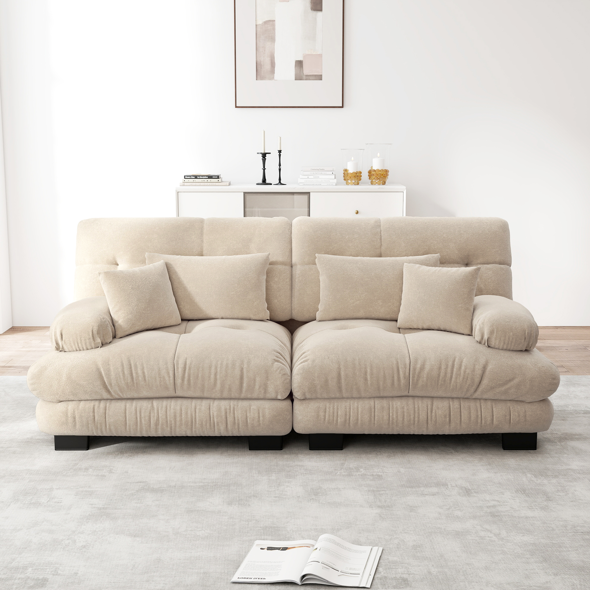 Cloud Ecksofa für Wohnzimmer, Chenille Doppelsofa 