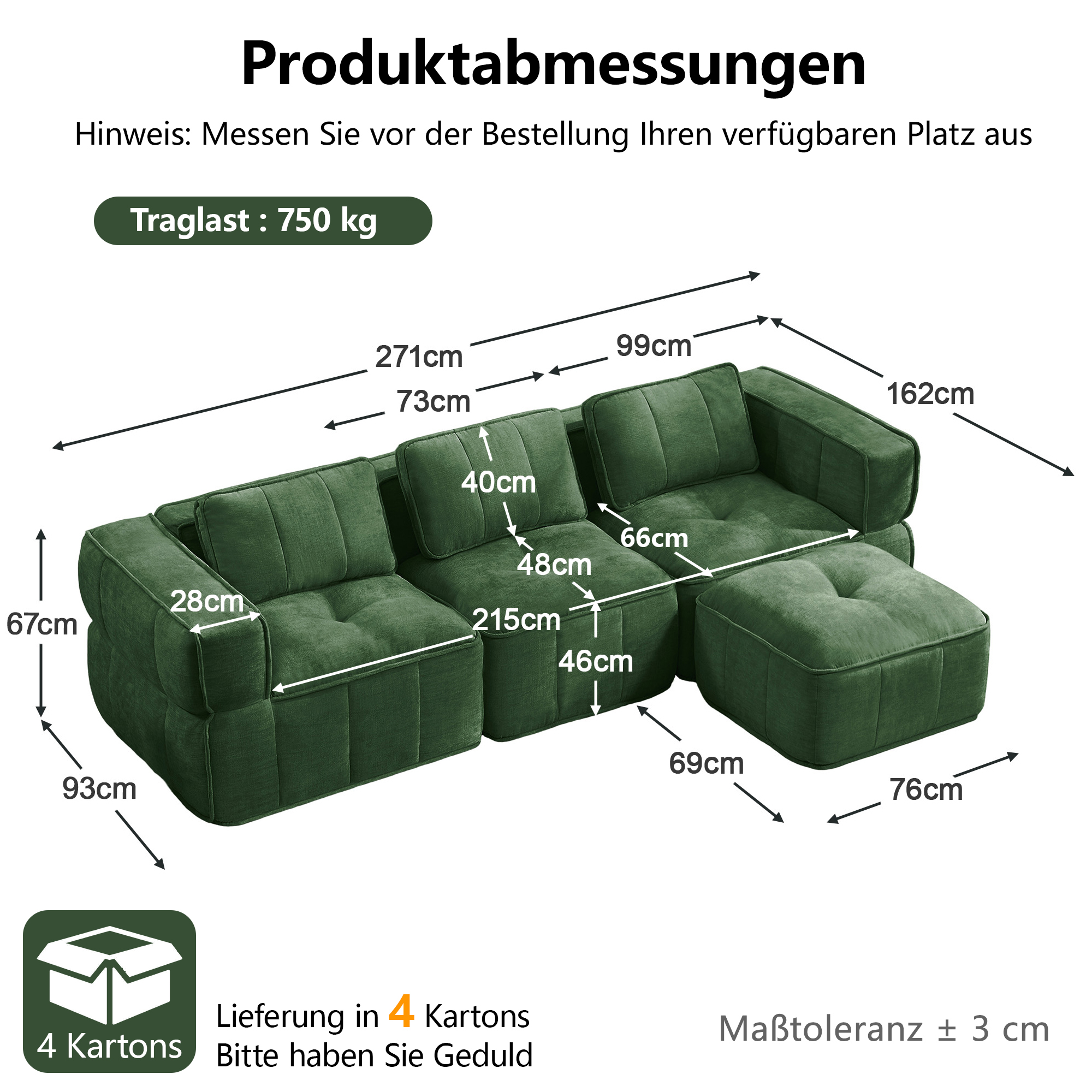 Dimensions du canapé