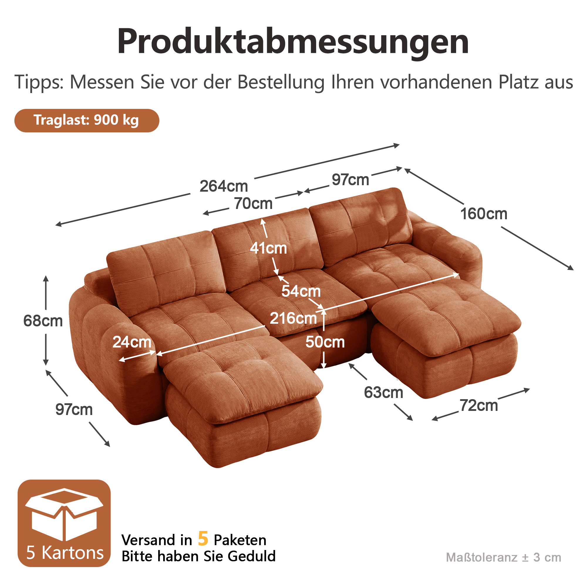 Dimensions du canapé